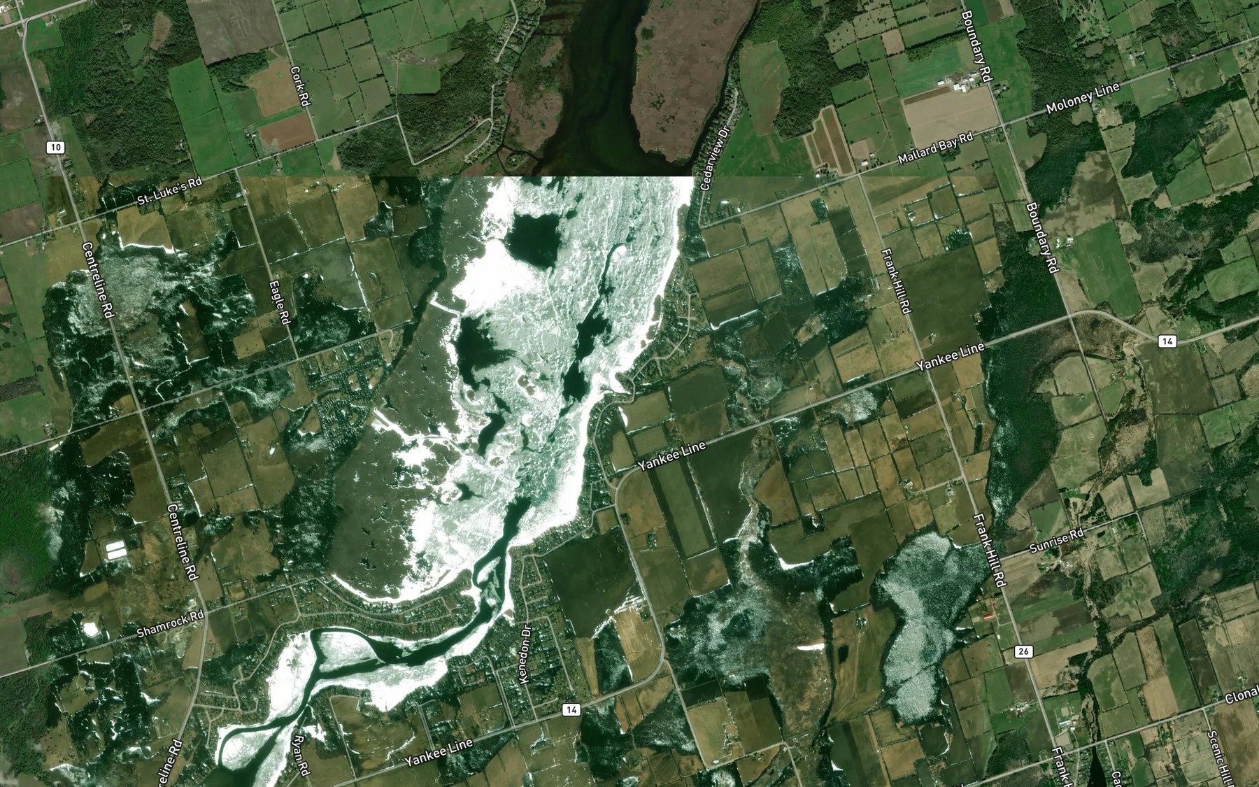 Satellite map of the Potash Creek