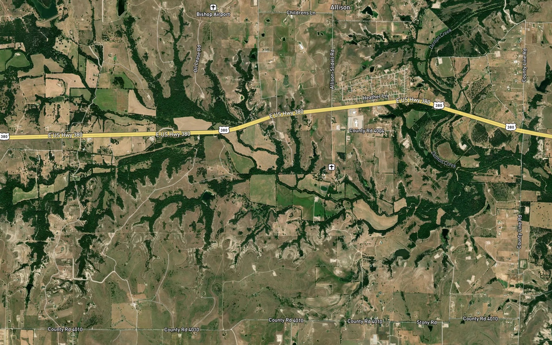 Satellite map of the Catlett Creek