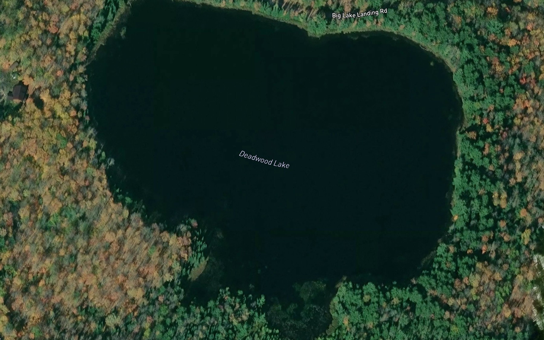 Satellite map of the Deadwood Lake