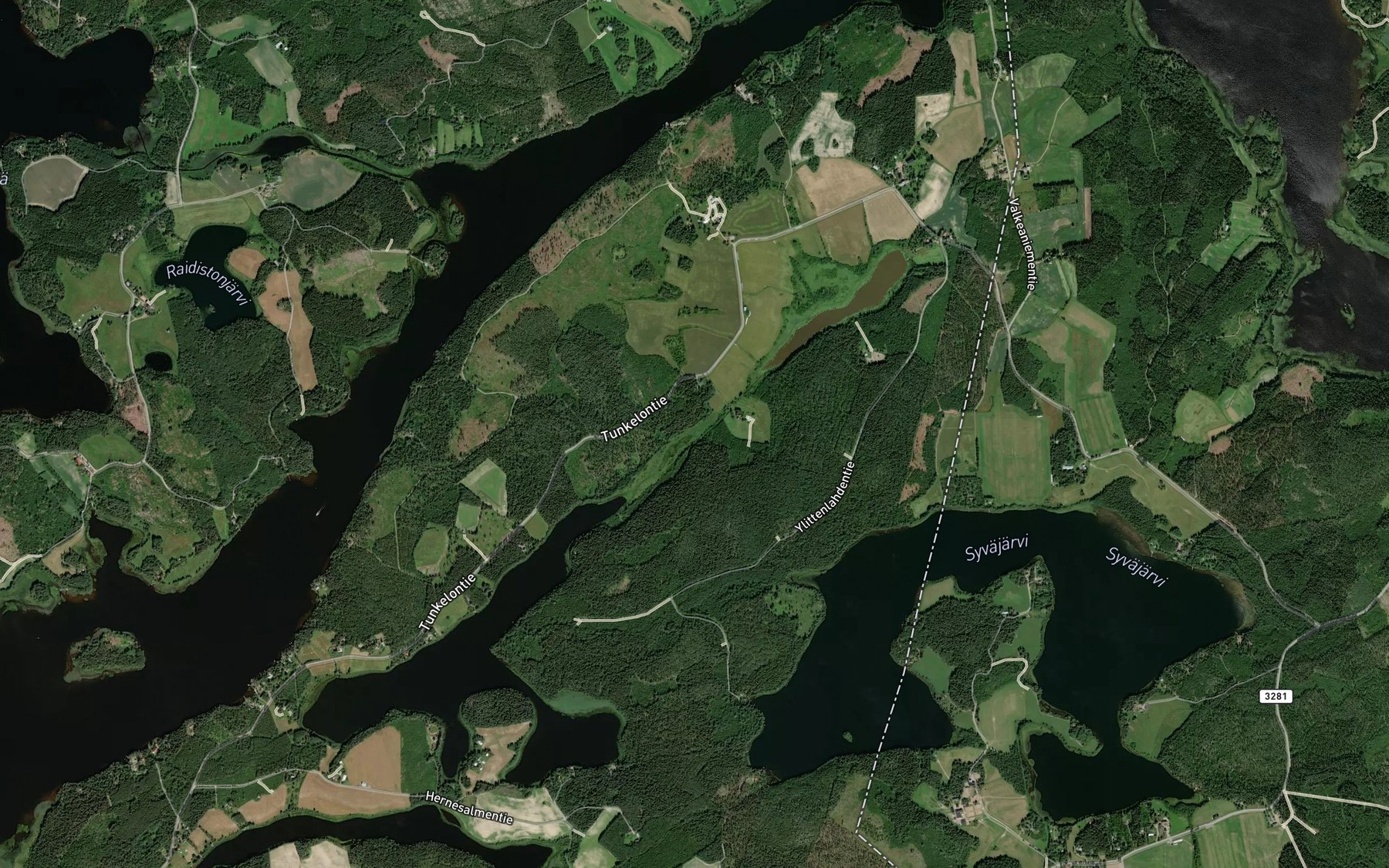 Satellite map of the Kartiskasalmi