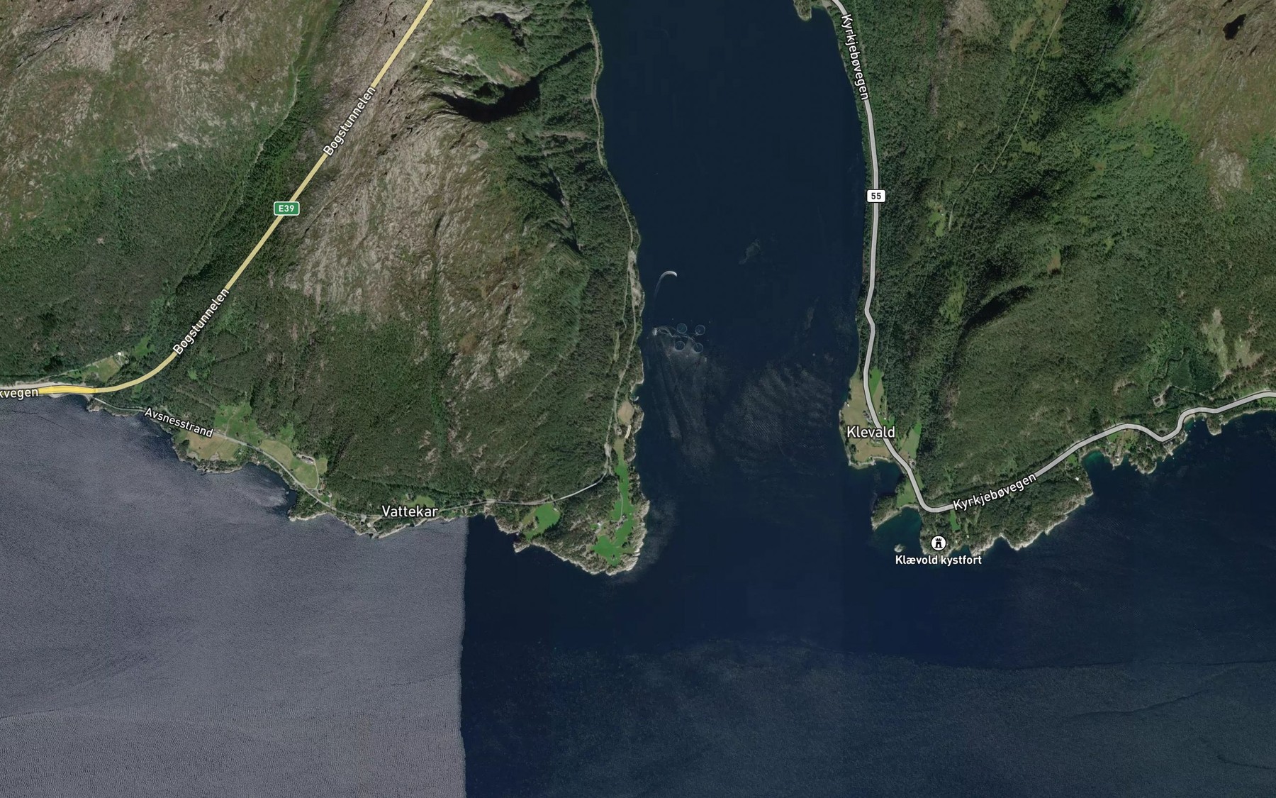 Satellite map of the Hjellvika
