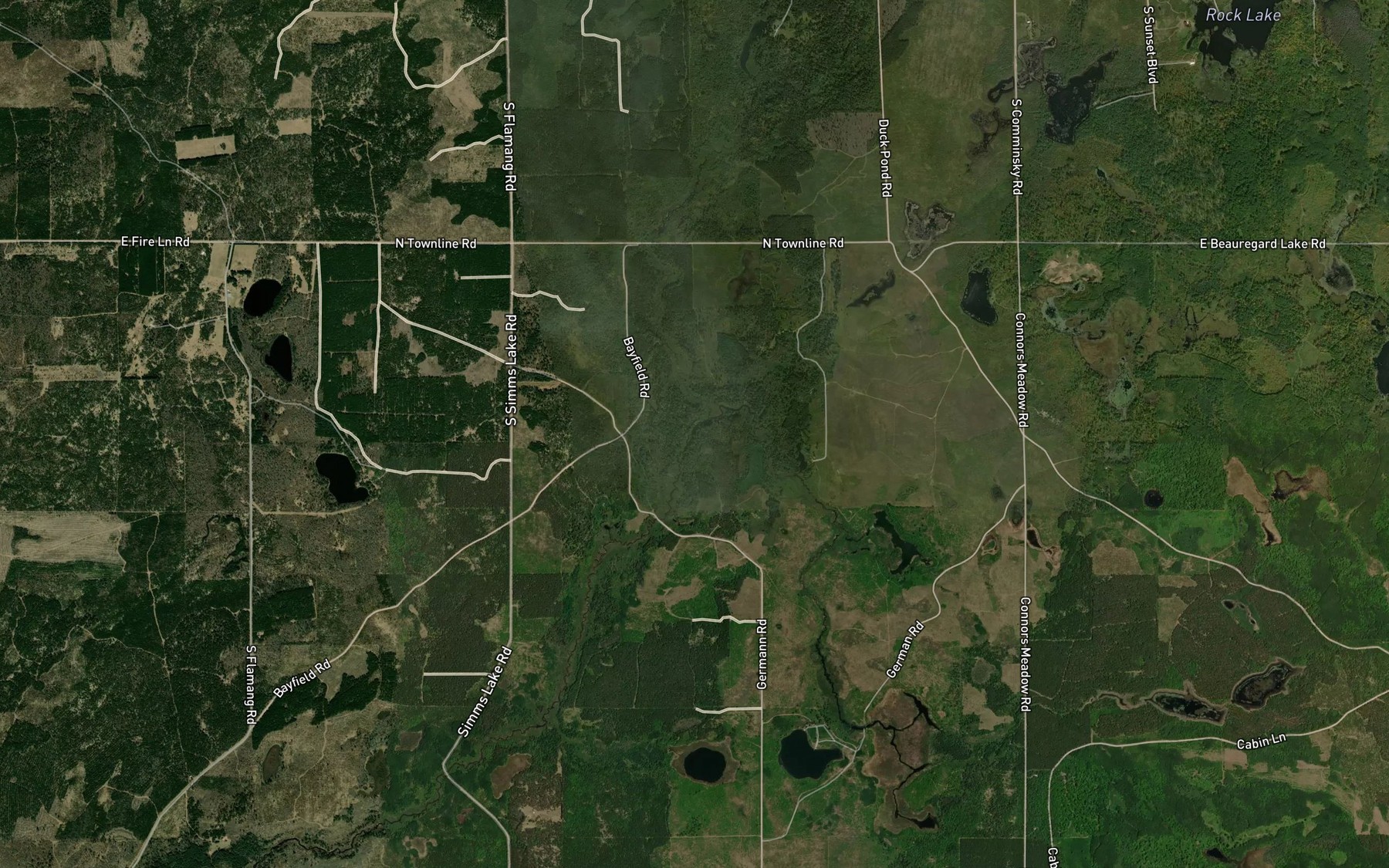 Satellite map of the Mud Creek