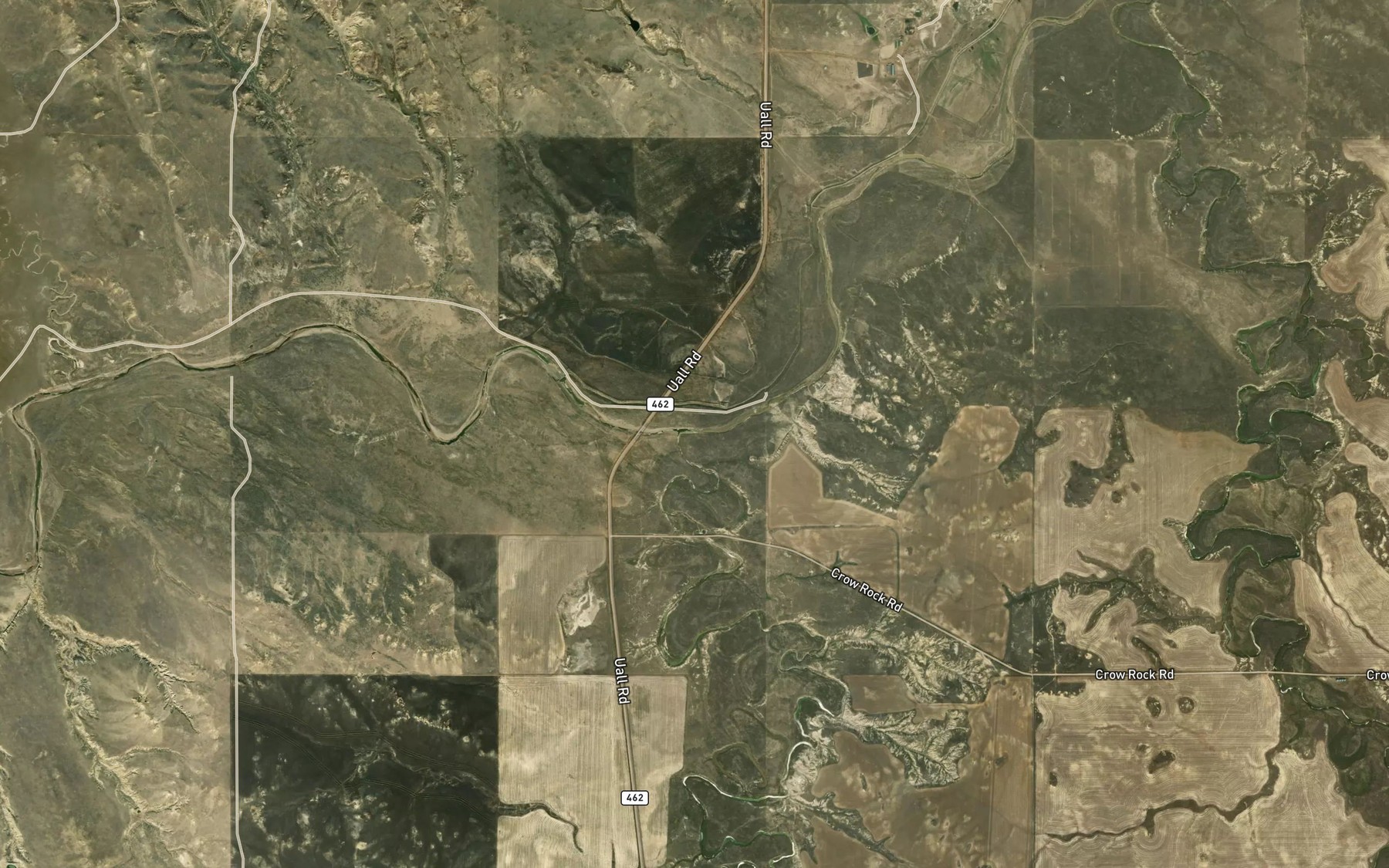 Satellite map of the Uall Creek