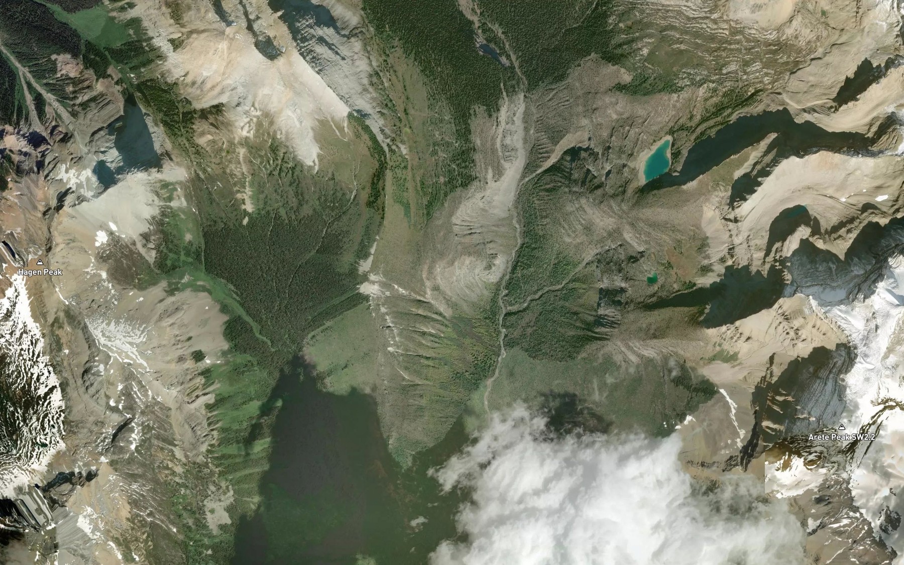 Satellite map of the Kit Creek
