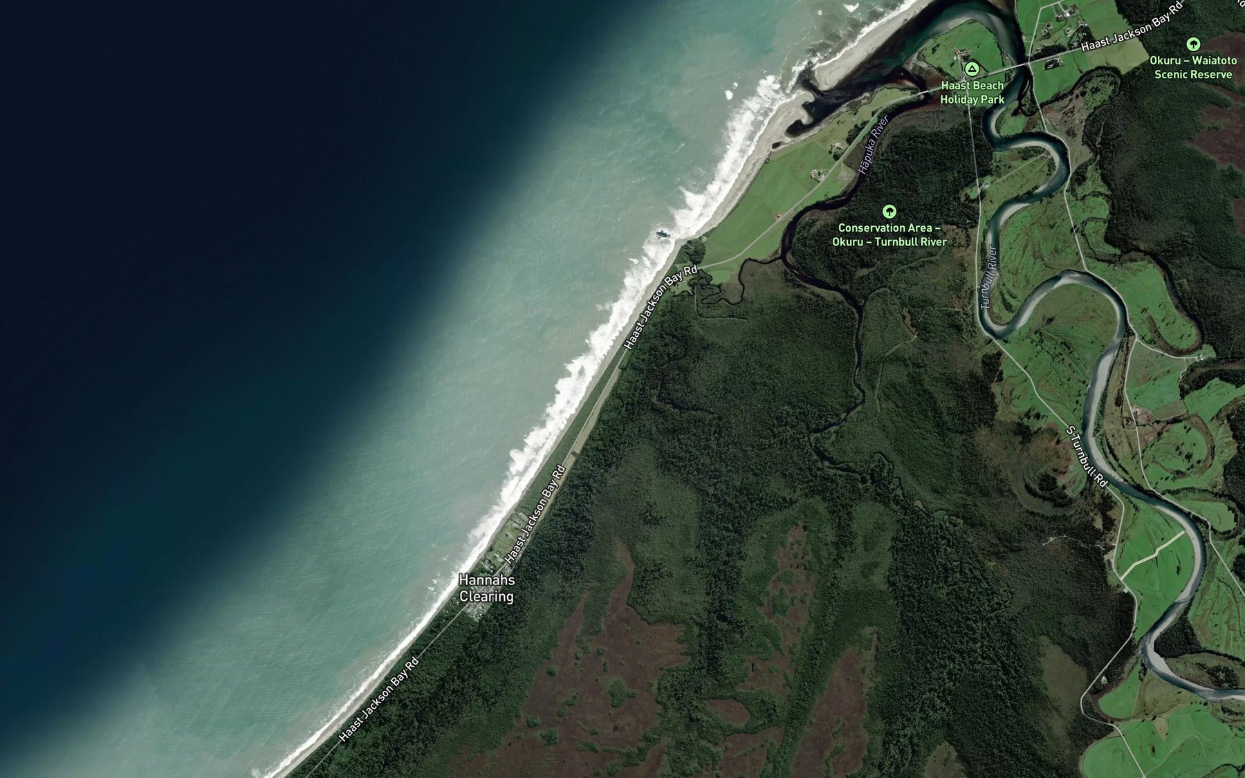 Satellite map of the Groper Creek