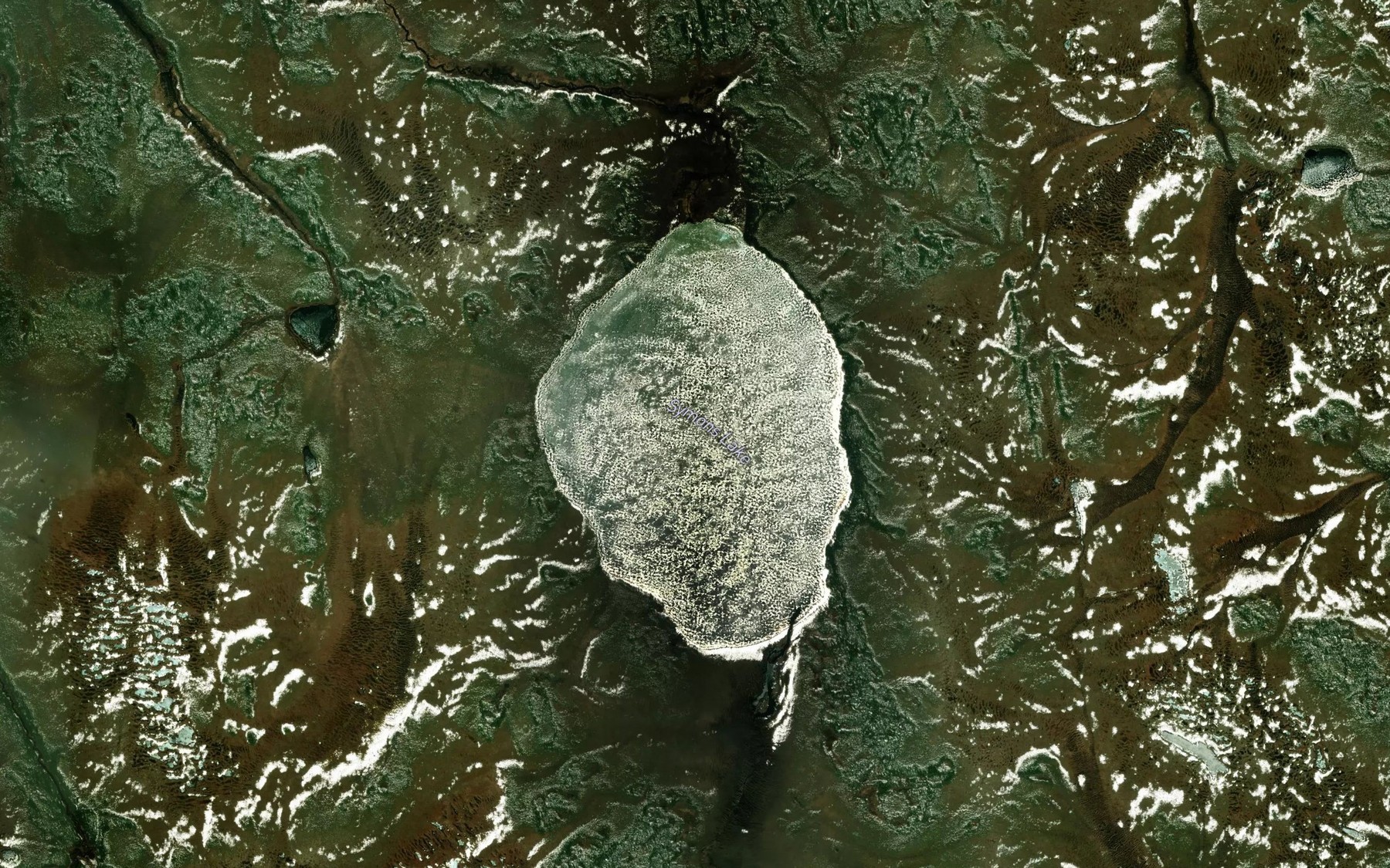 Satellite map of the Symons Lake