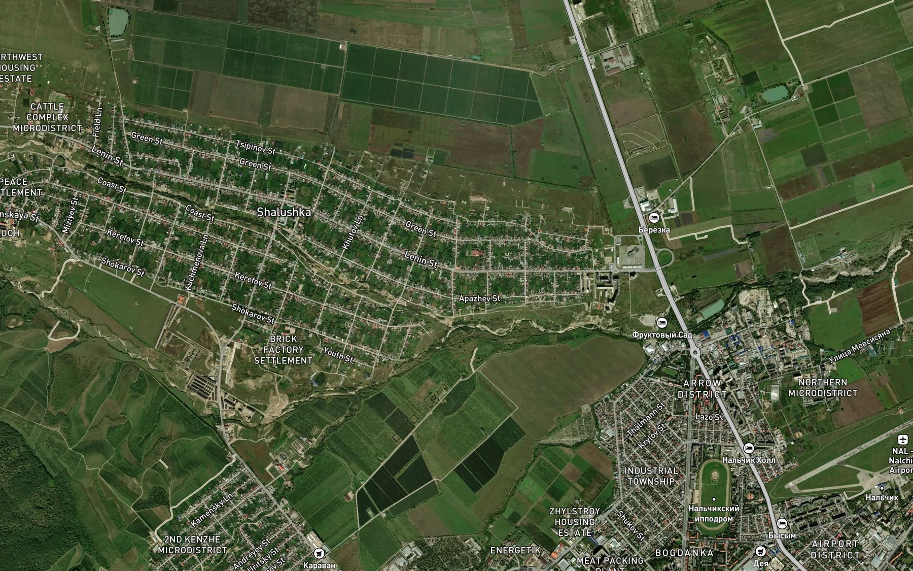 Satellite map of the Kamenka