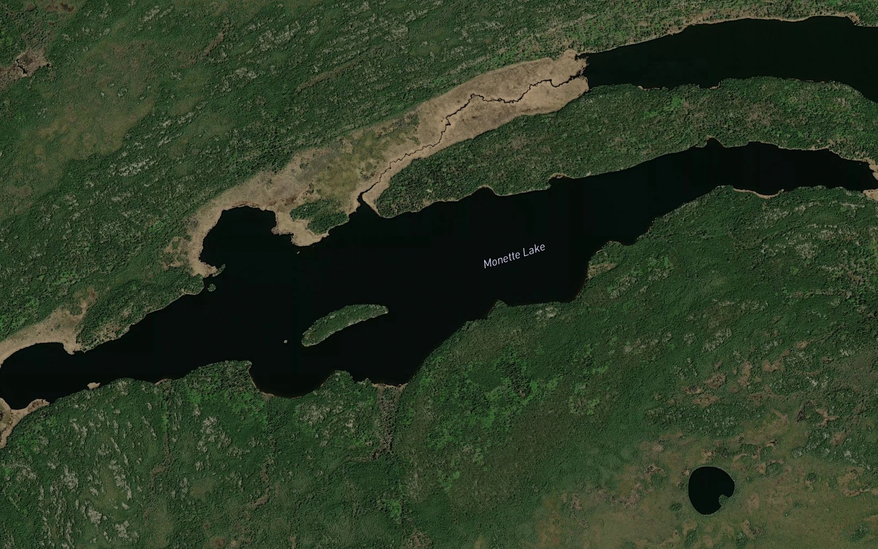 Satellite map of the Monette Lake