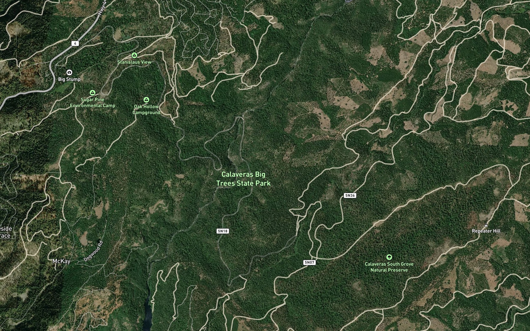 Satellite map of the Oak Leaf Spring