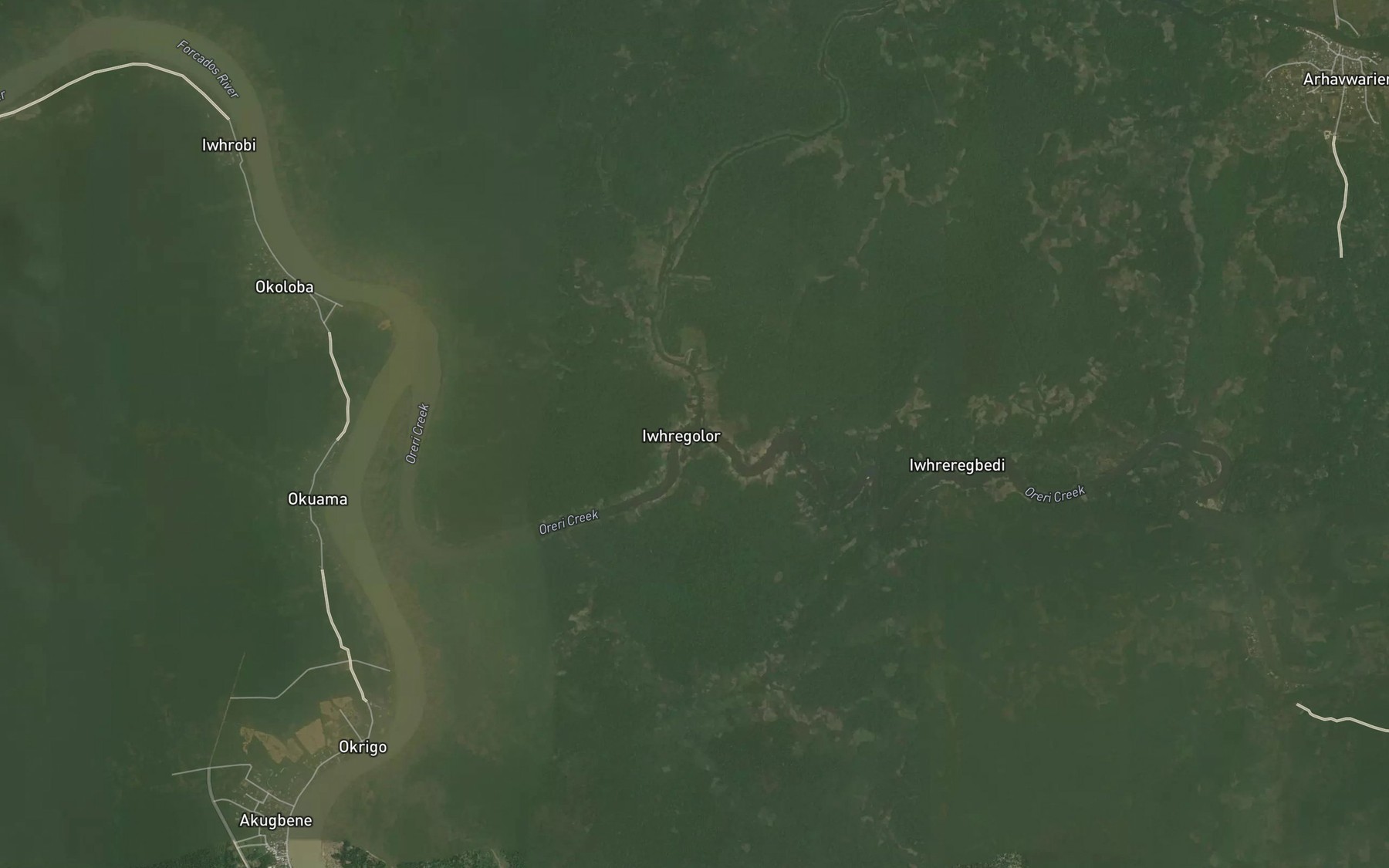 Satellite map of the River Arhavwarien