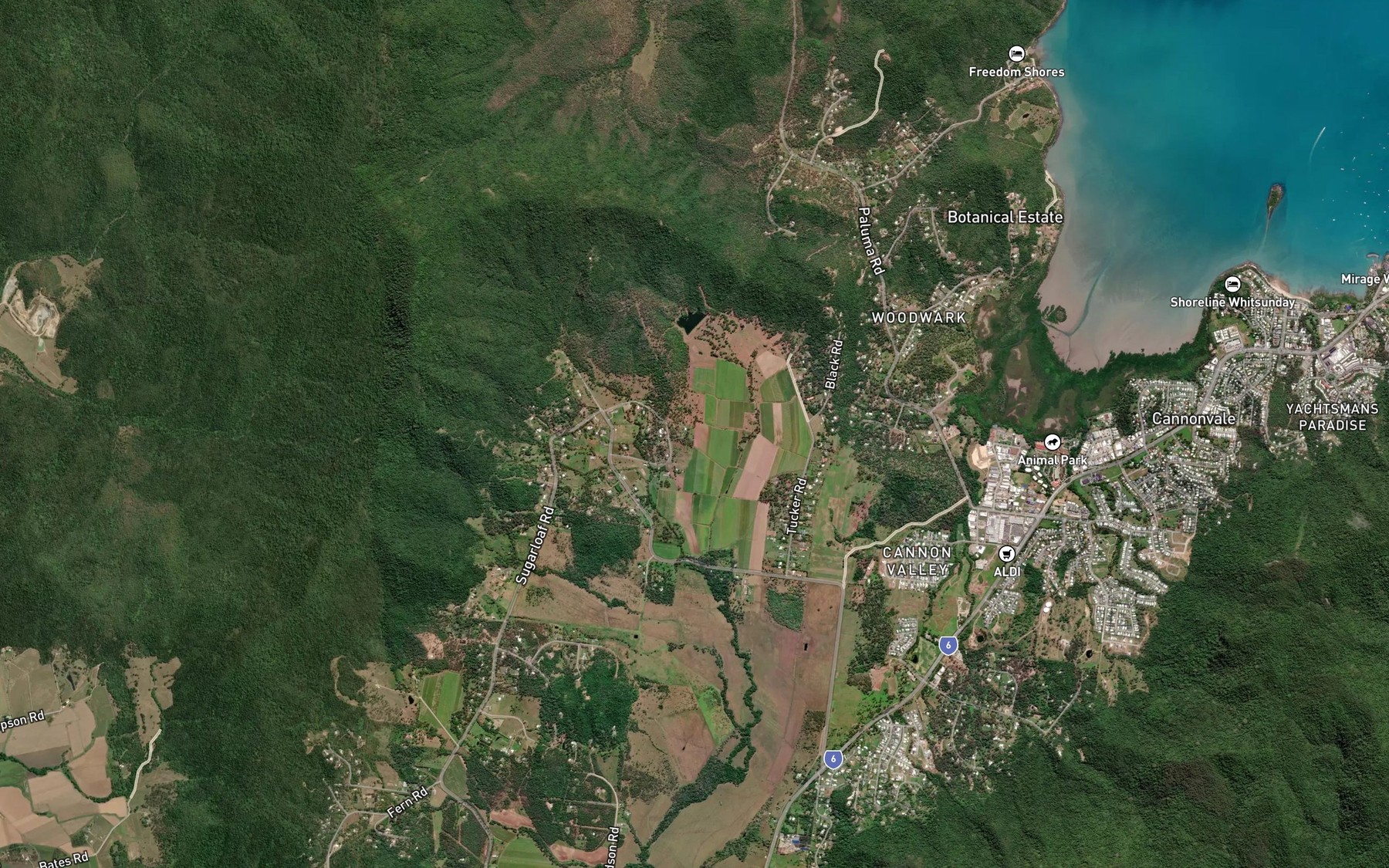 Satellite map of the Native Dog Creek