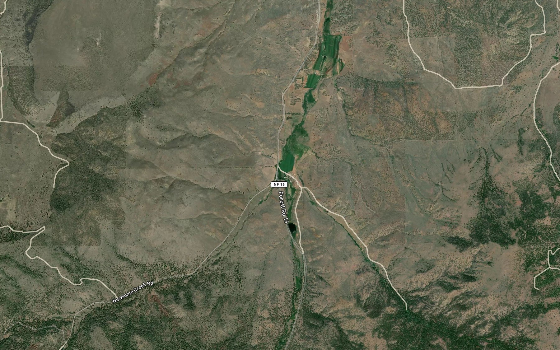 Satellite map of the Sherwood Creek