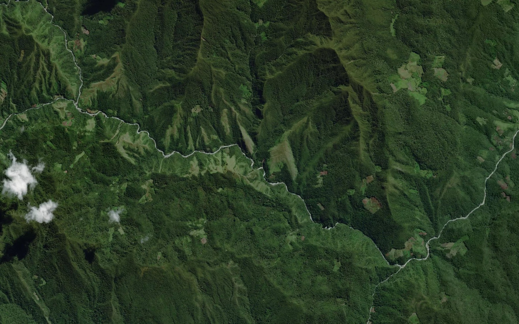 Satellite map of the Quebrada Santa Cruz