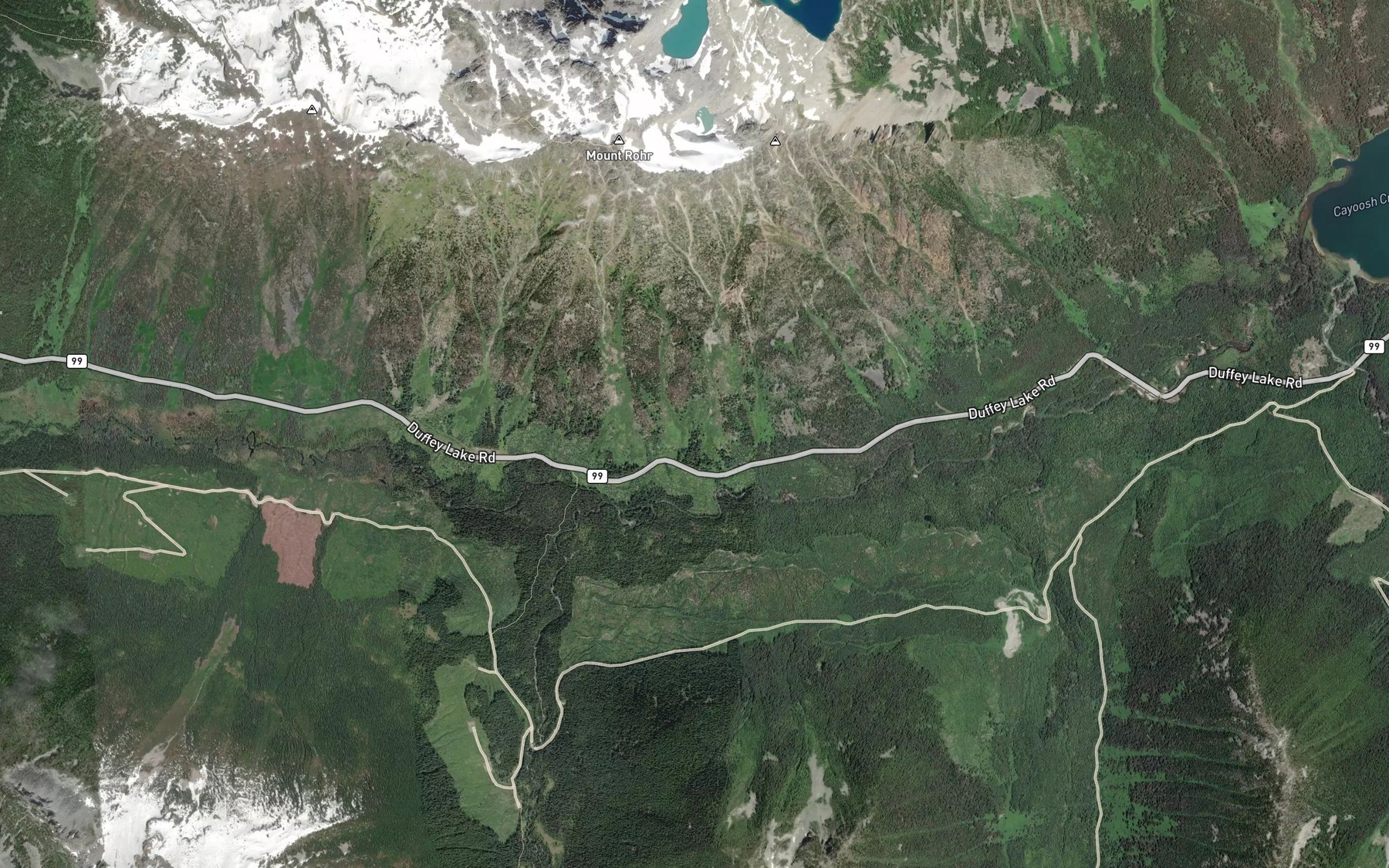 Satellite map of the Cerise Creek