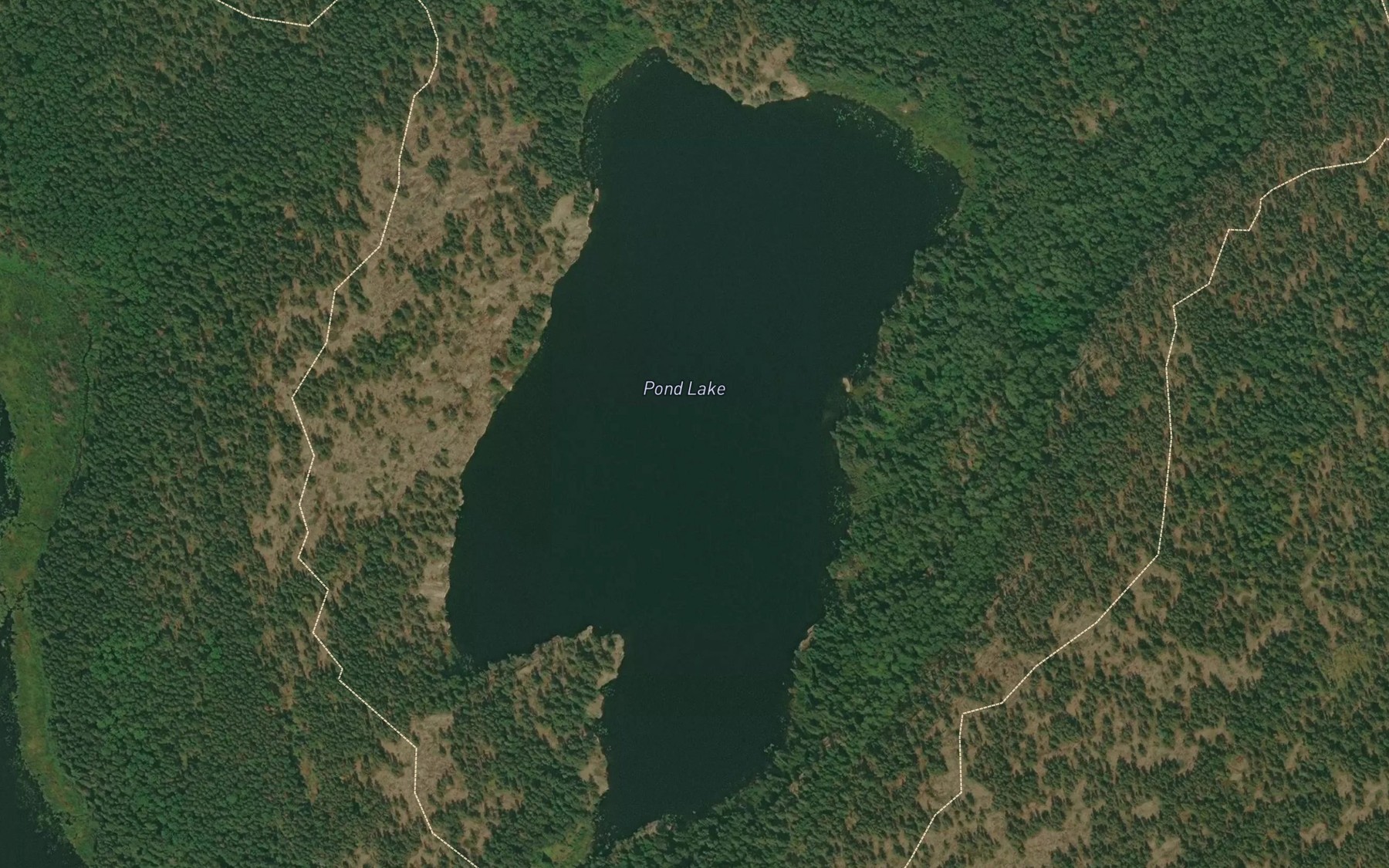 Satellite map of the Pond Lake