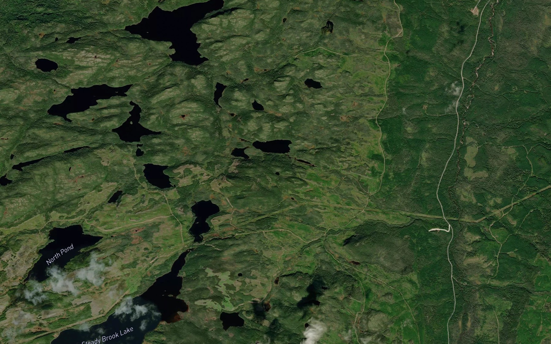 Satellite map of the East Branch Pond