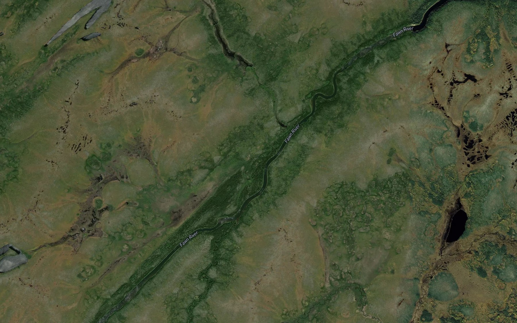 Satellite map of the Little Otter River