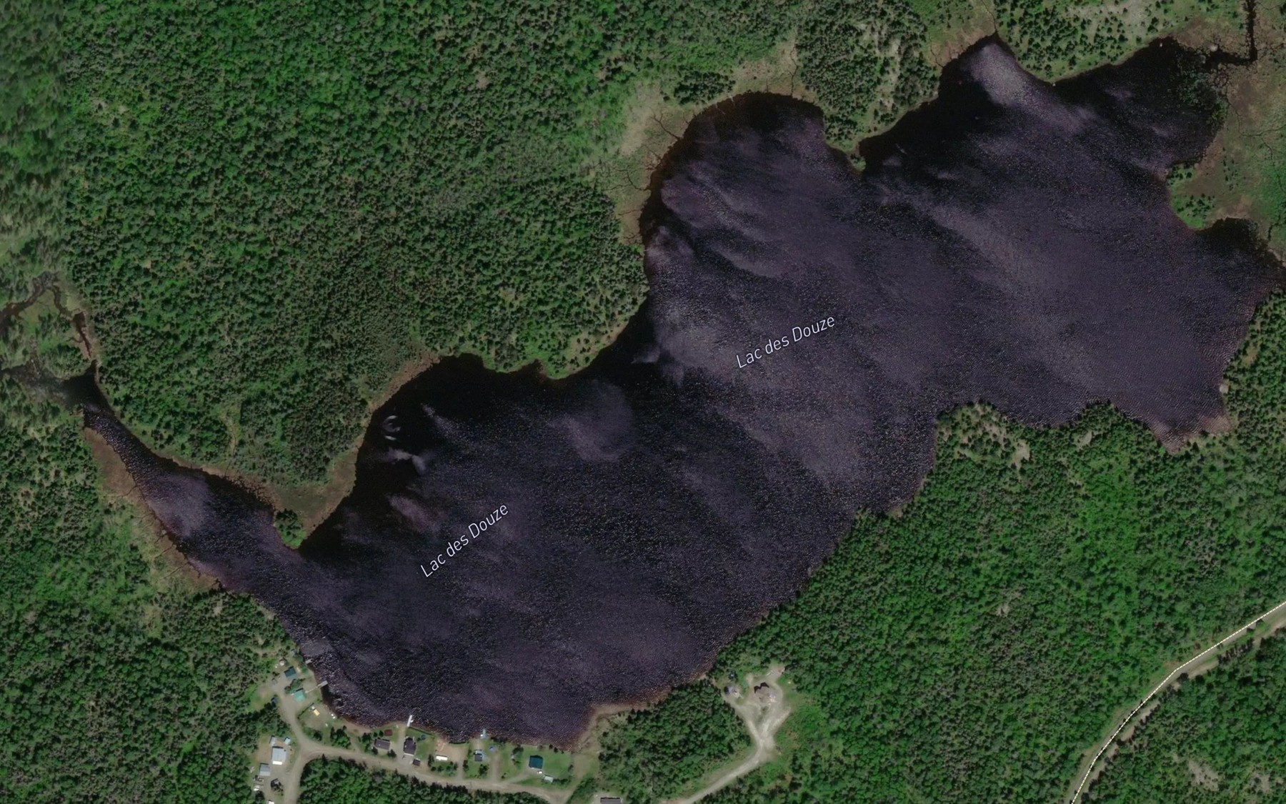 Satellite map of the Lac des Douze