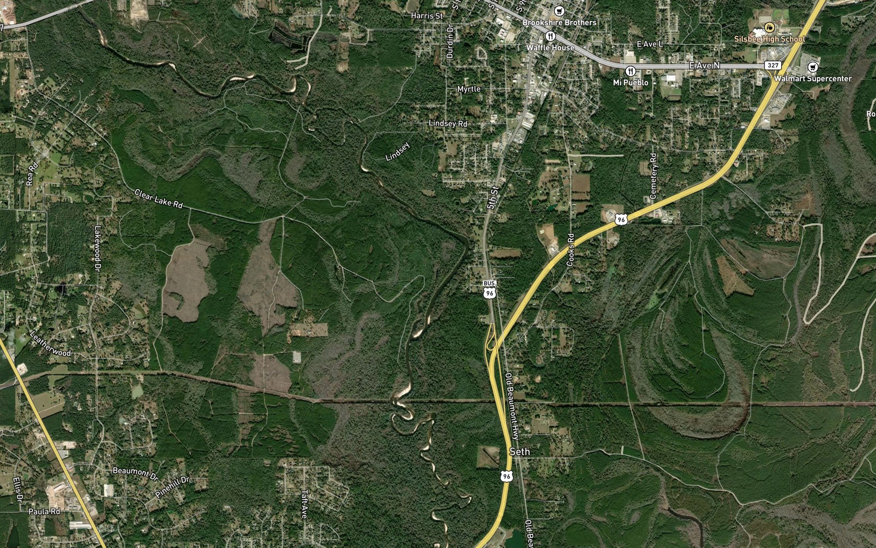 Satellite map of the Yellow Lake