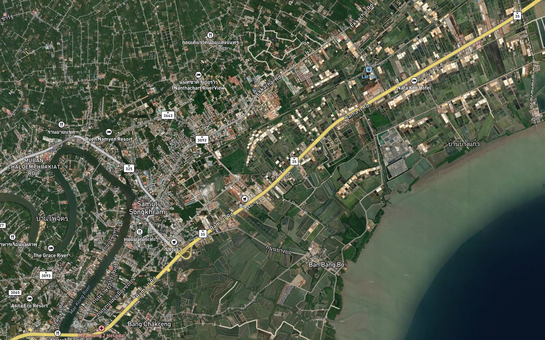 Satellite map of the Khlong Bang Prachan