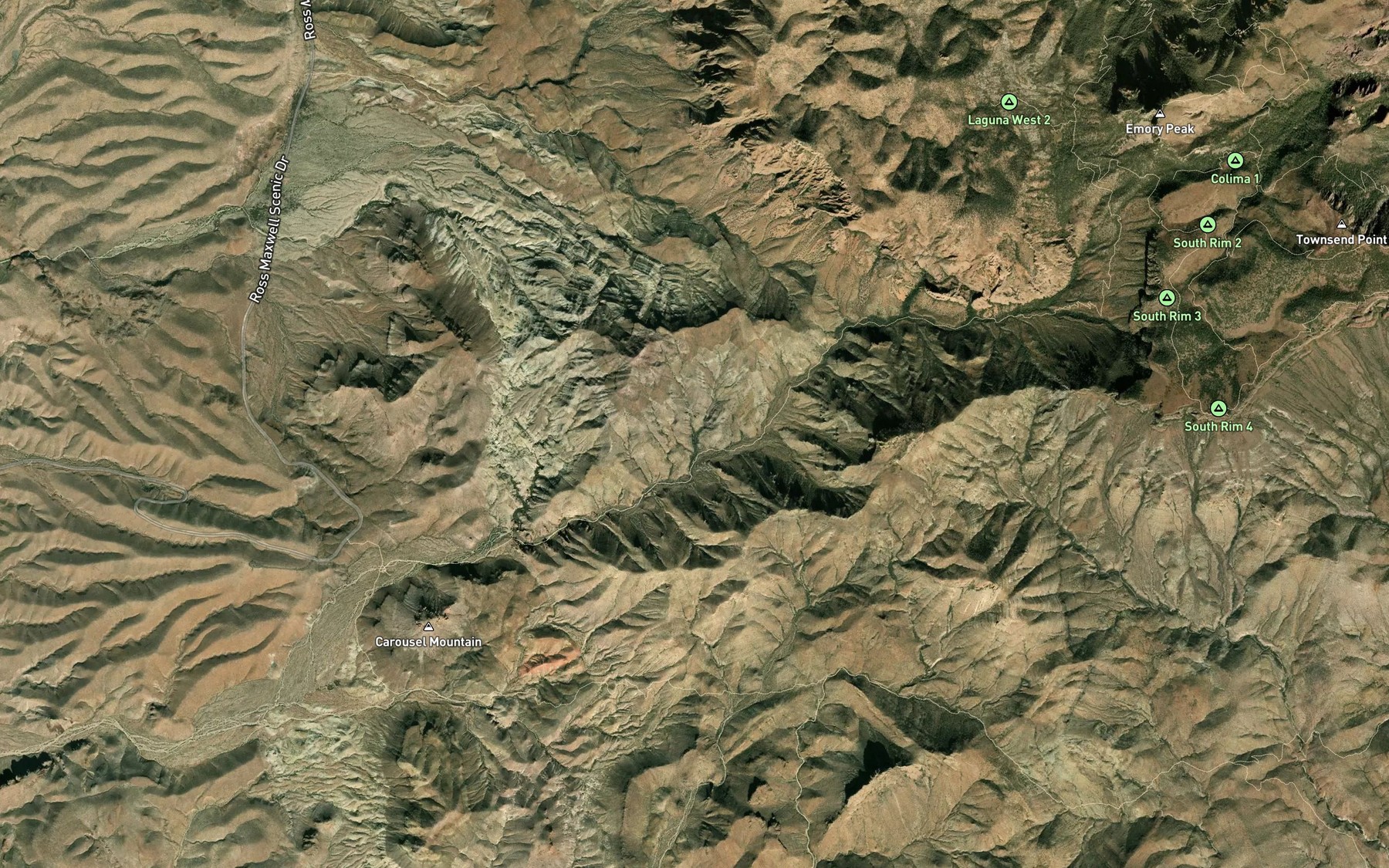 Satellite map of the Cedar Spring