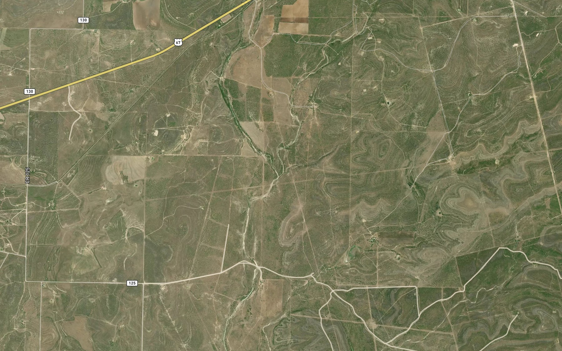 Satellite map of the Middle Mustang Creek