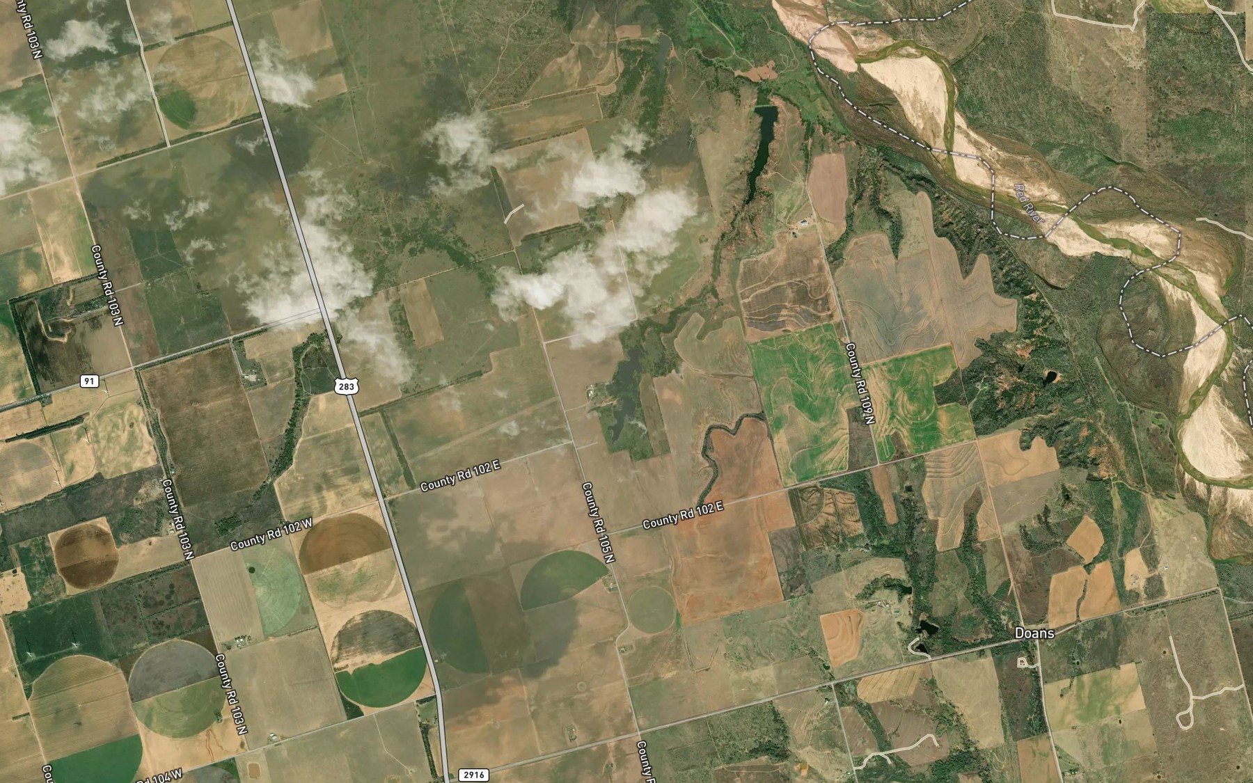 Satellite map of the Hamilton Lake