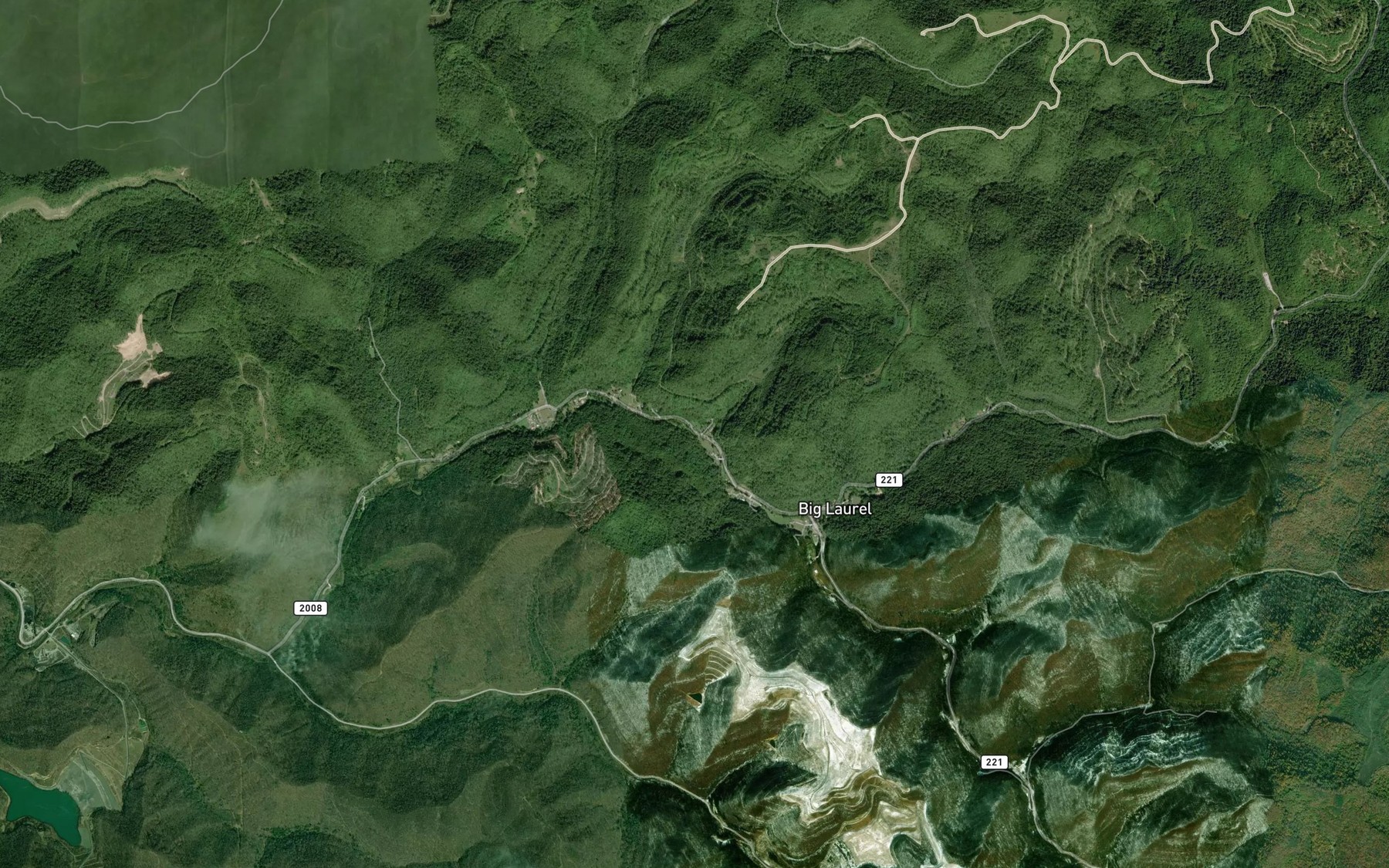 Satellite map of the Lick Branch