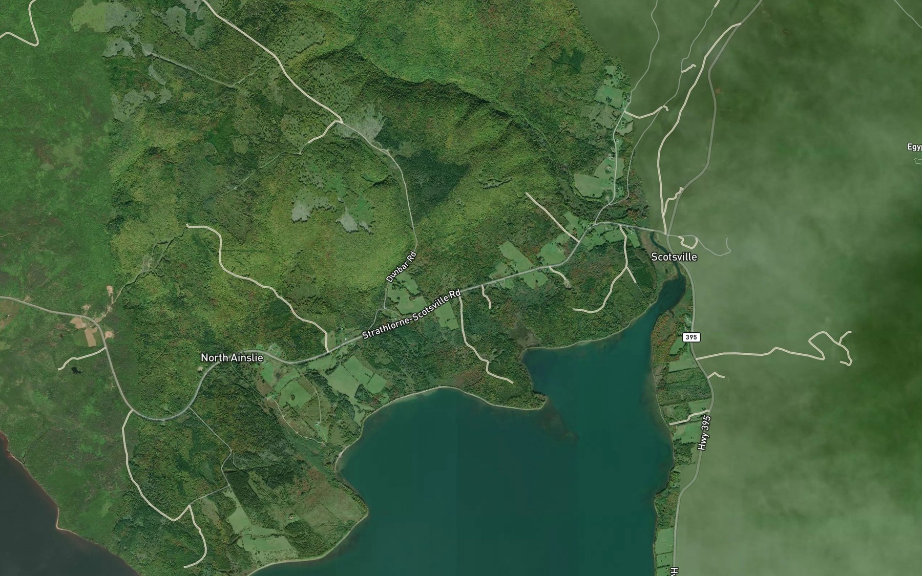 Satellite map of the Dunbar Brook