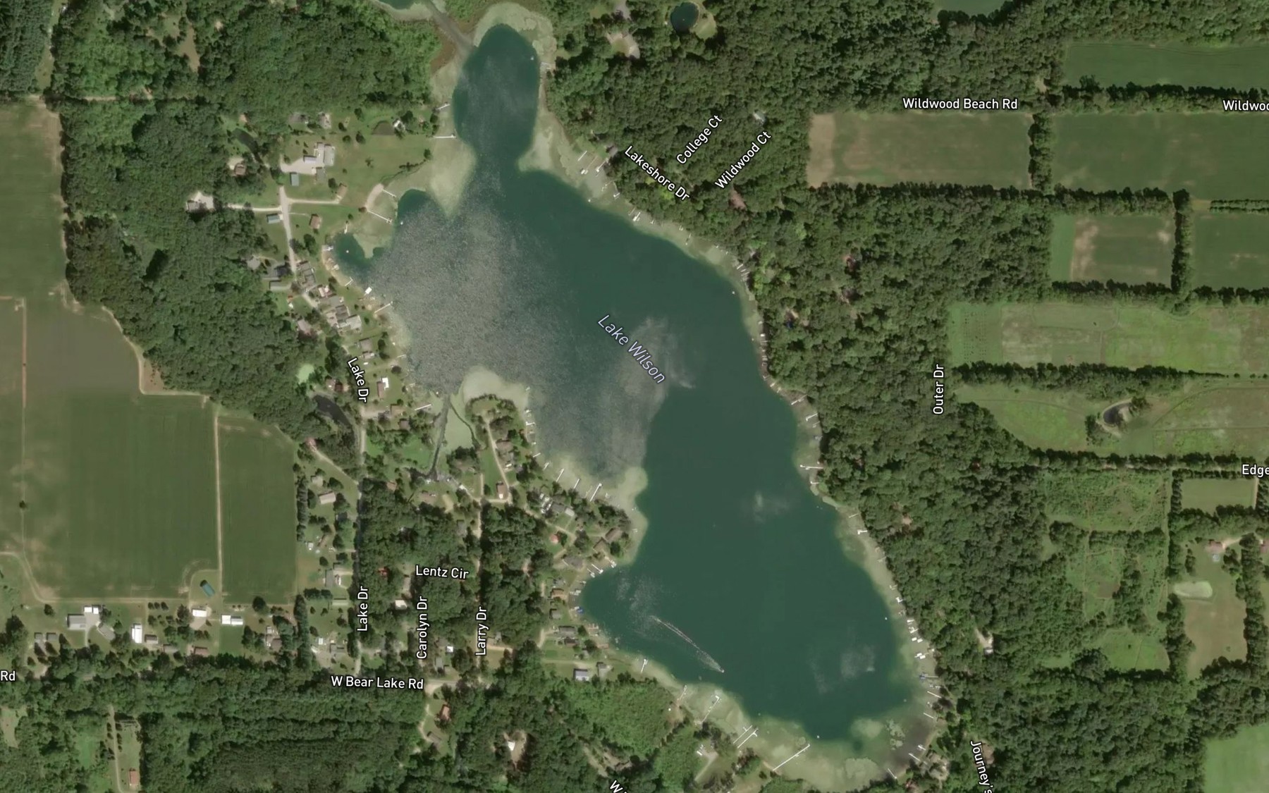 Satellite map of the Lake Wilson