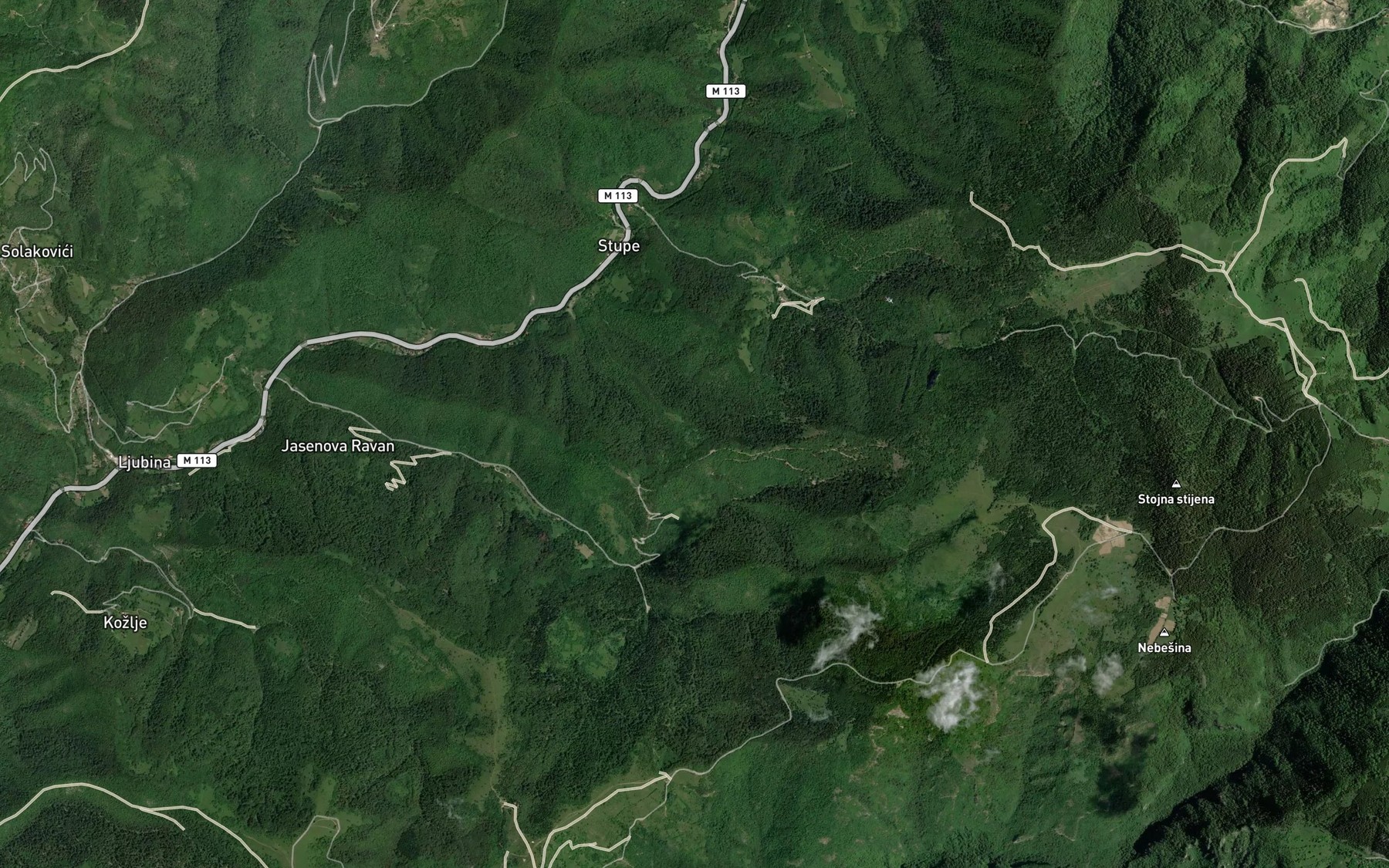 Satellite map of the Dobra Voda