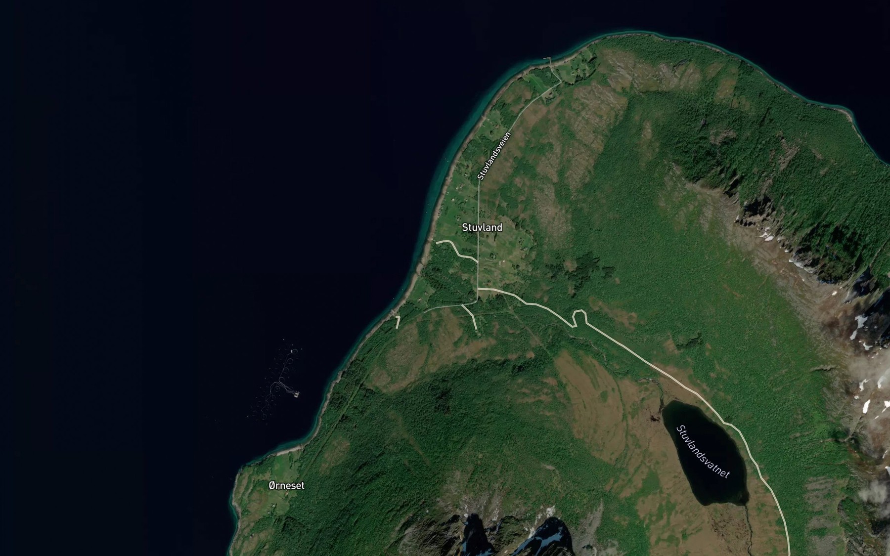 Satellite map of the Stuvlandselva