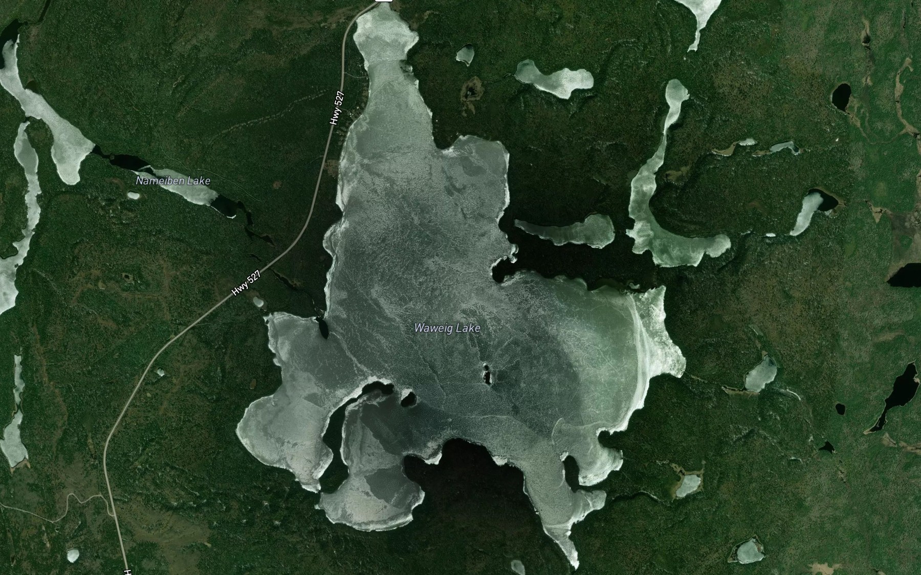 Satellite map of the Waweig Lake