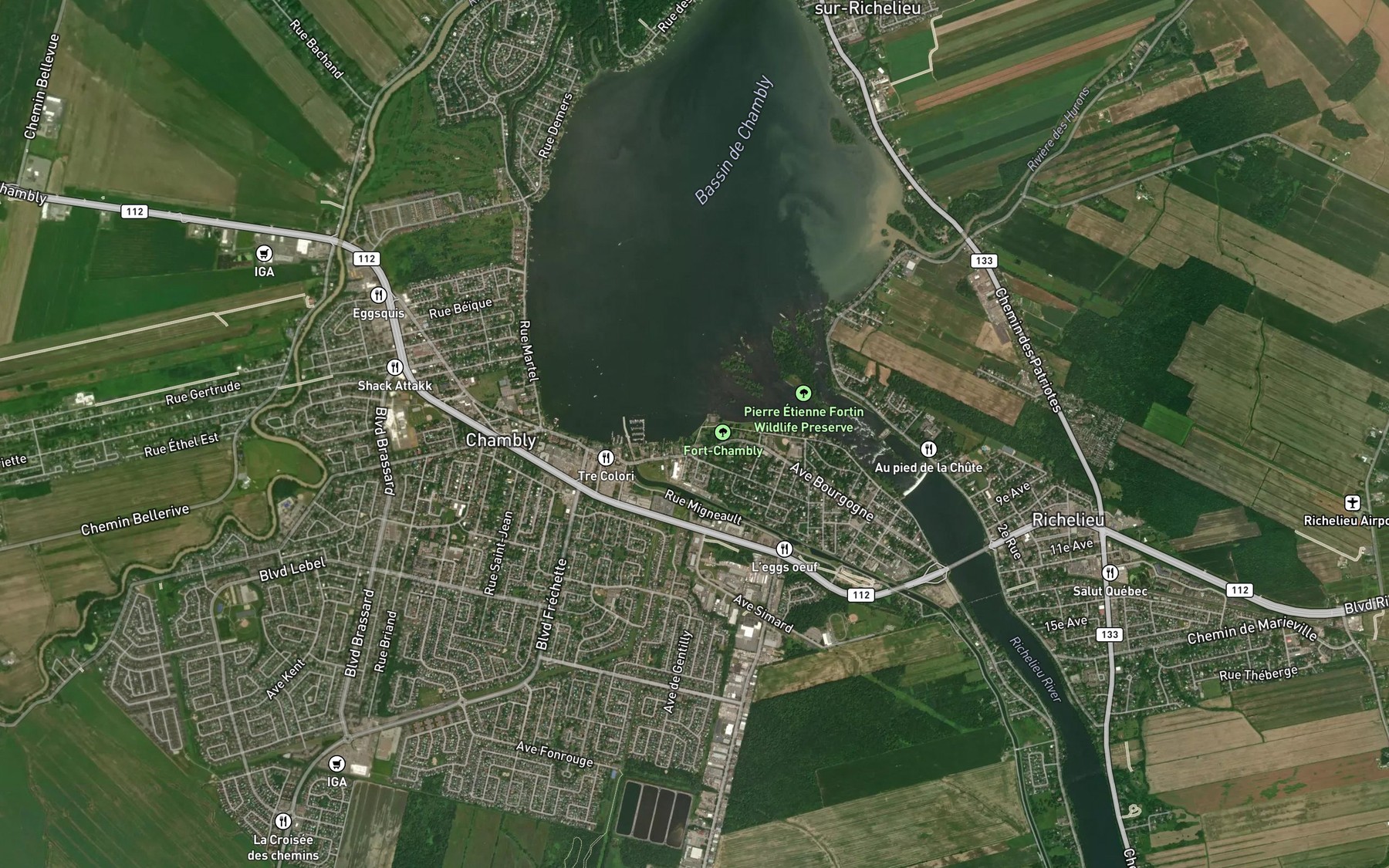 Satellite map of the Ruisseau Simard