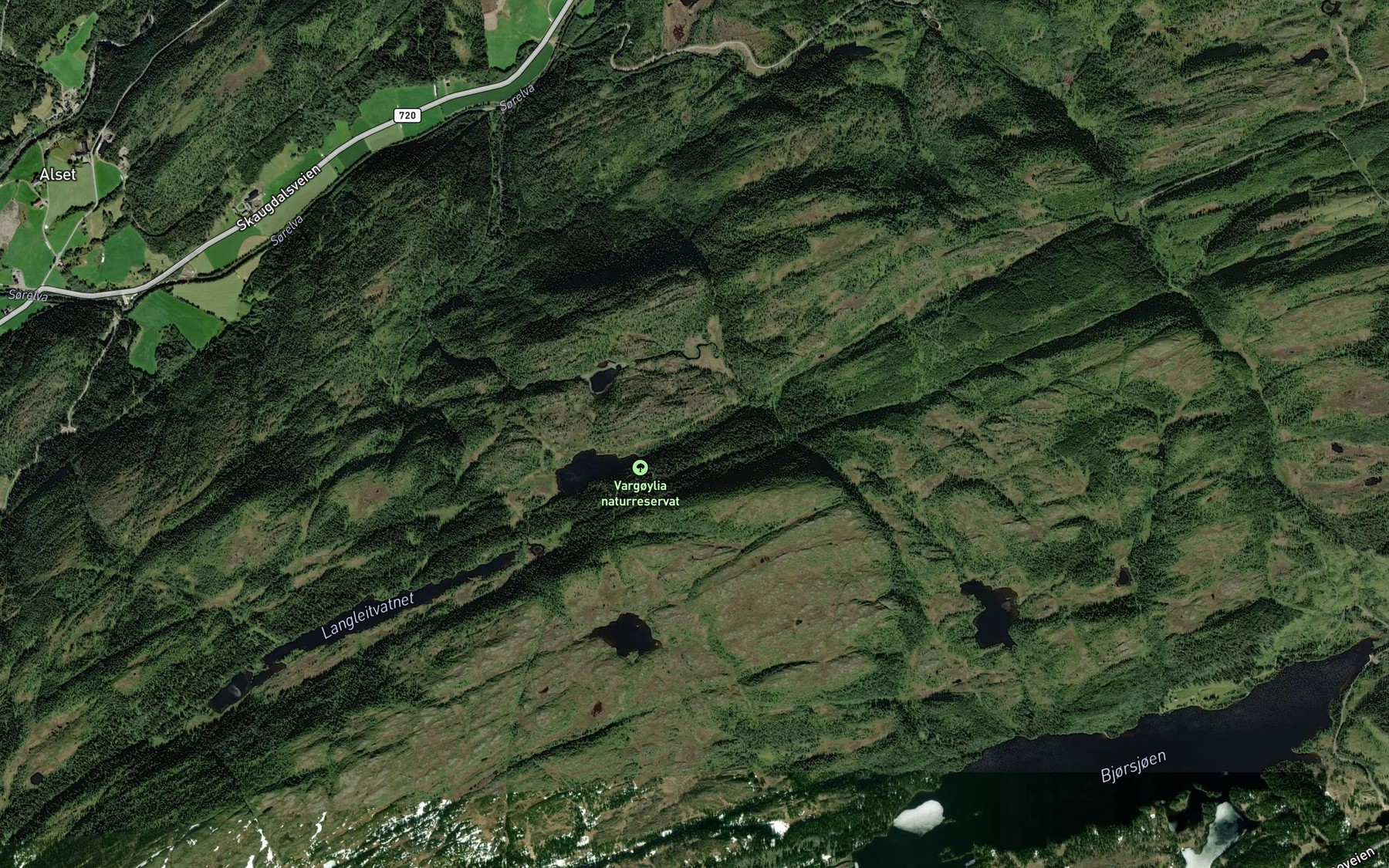 Satellite map of the Vargoybekken