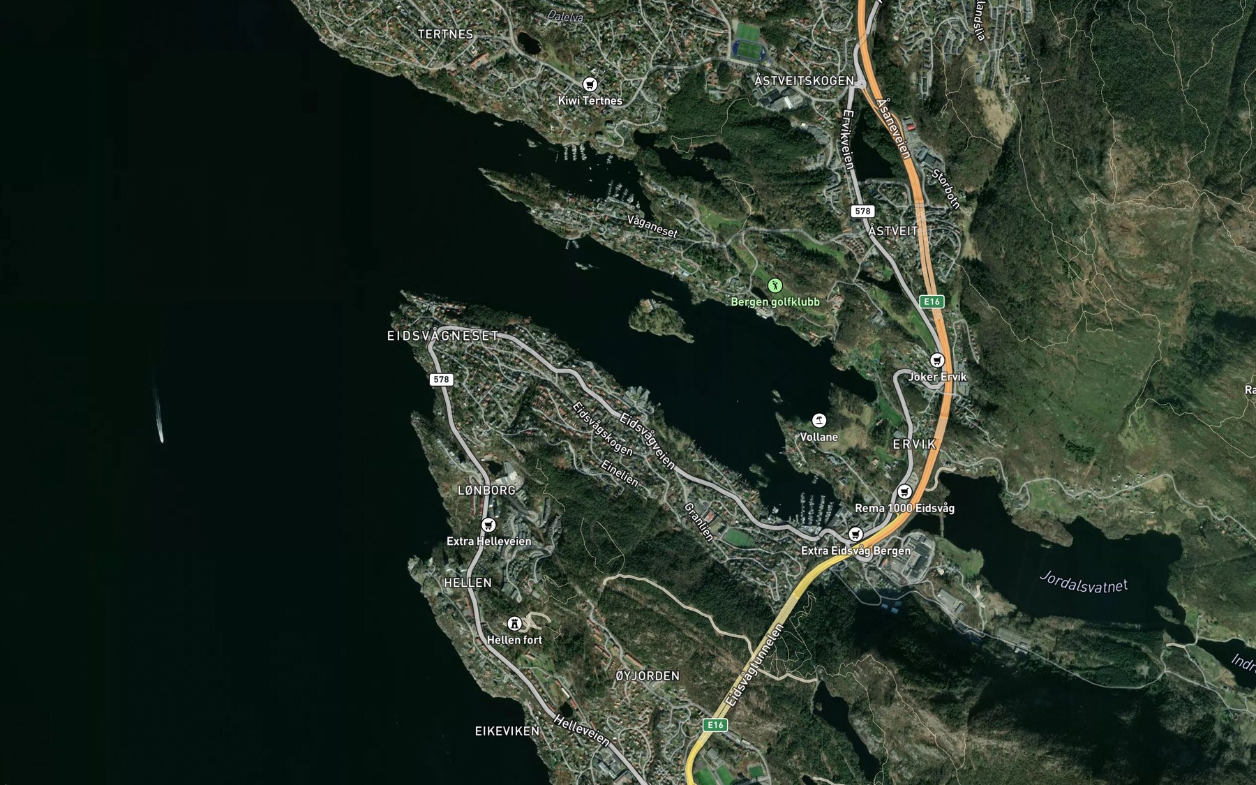 Satellite map of the Tommerviken