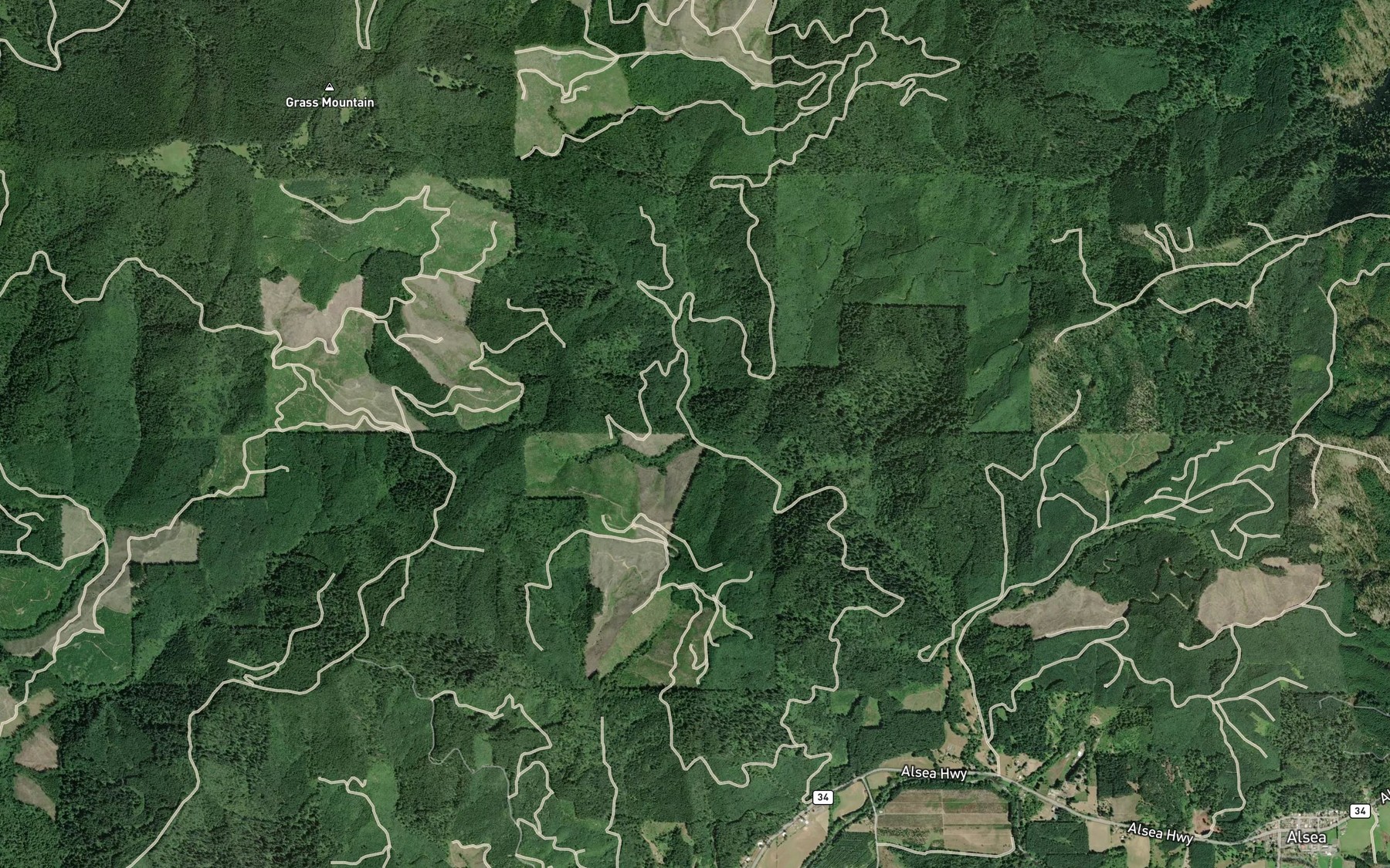 Satellite map of the West Fork Mill Creek