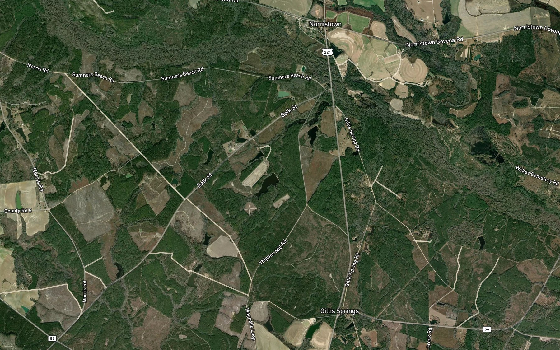 Satellite map of the Sumner Pond
