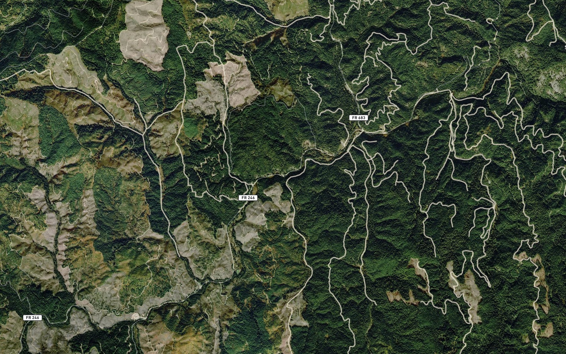 Satellite map of the Bradbury Creek