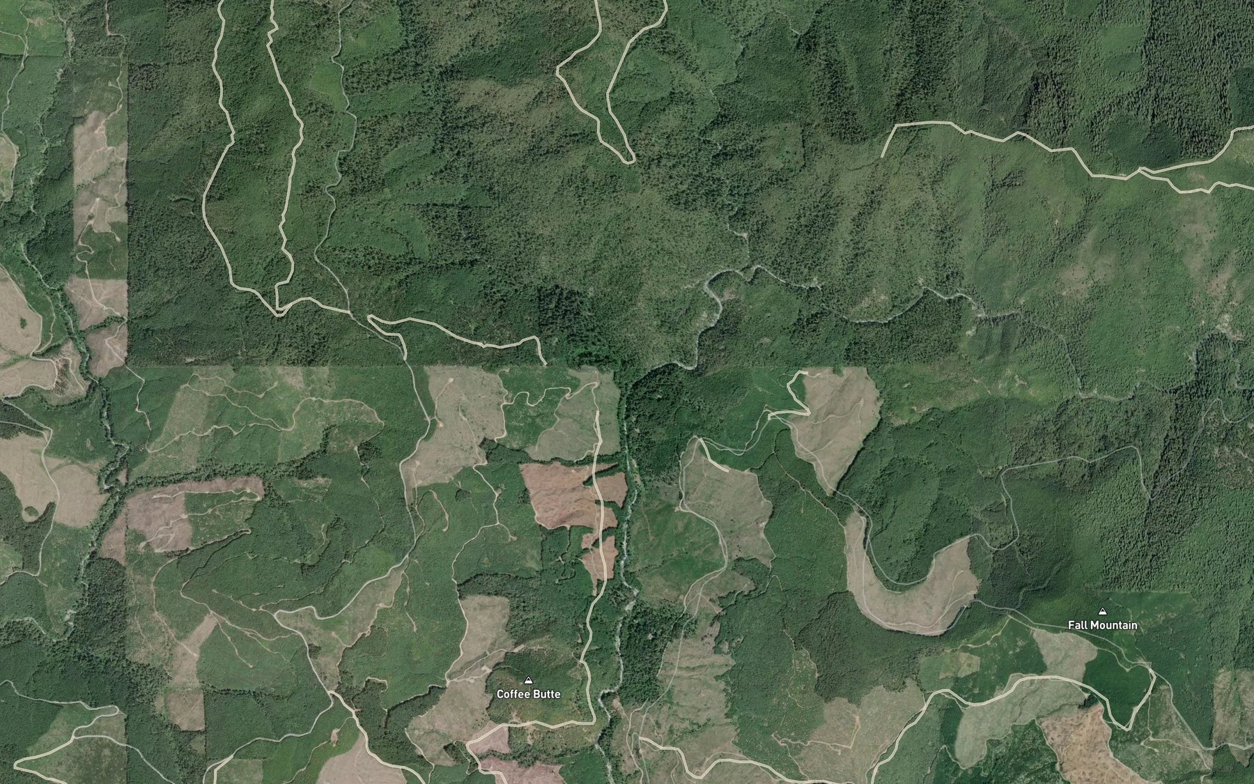 Satellite map of the Lost Valley Creek