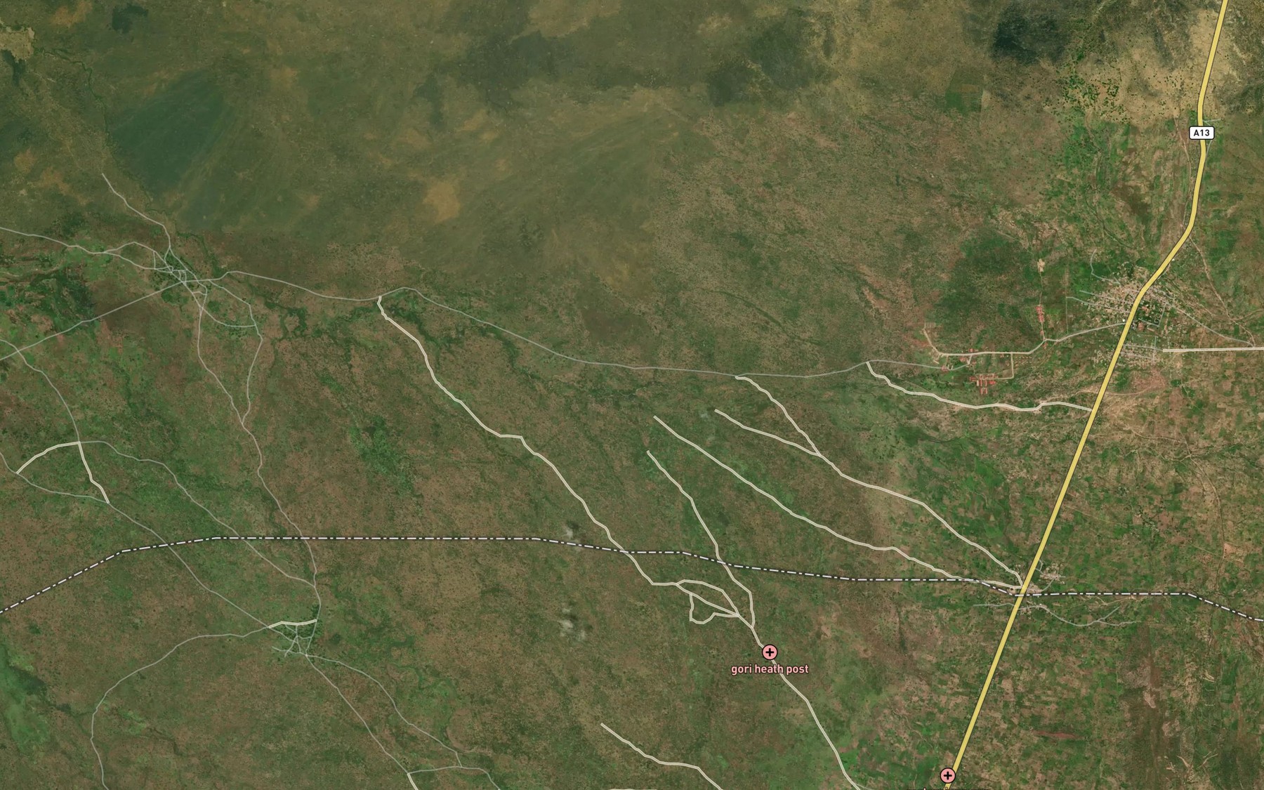 Satellite map of the Mayo Worawa