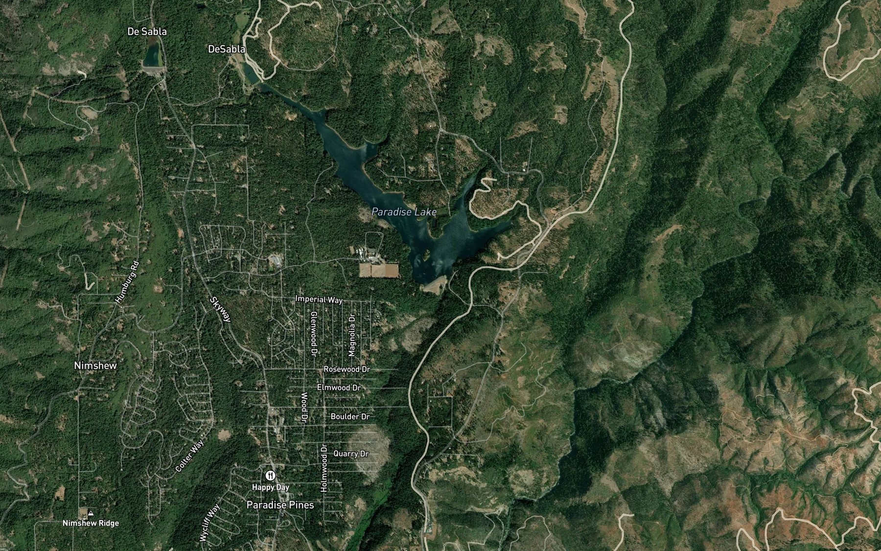 Satellite map of the Mosquito Creek