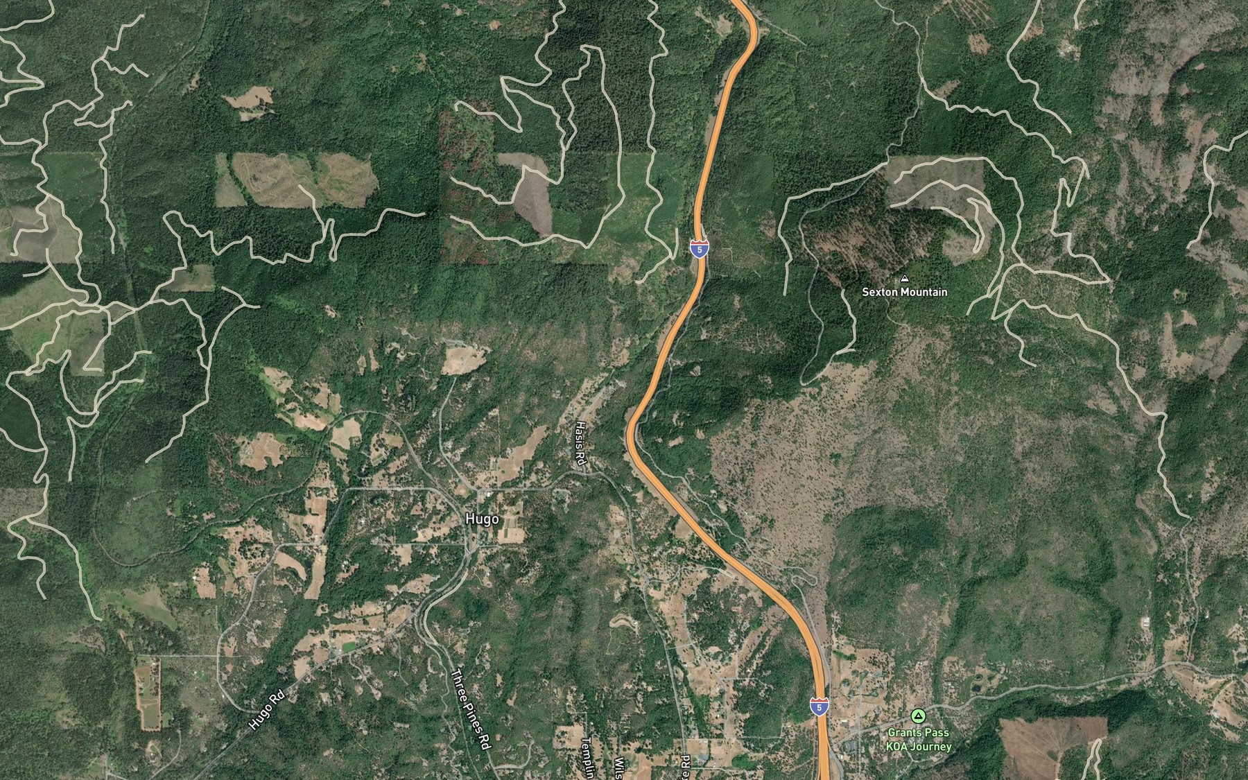 Satellite map of the Olden Spring