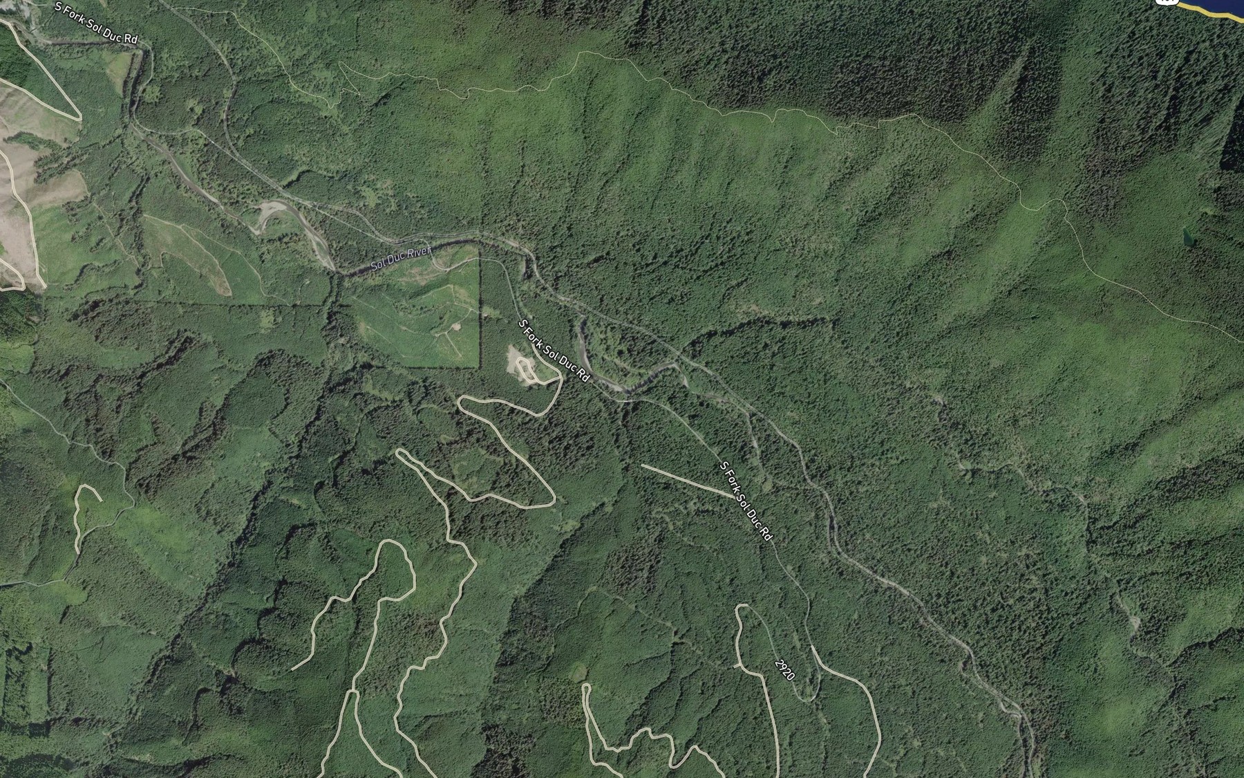 Satellite map of the South Fork Sol Duc River