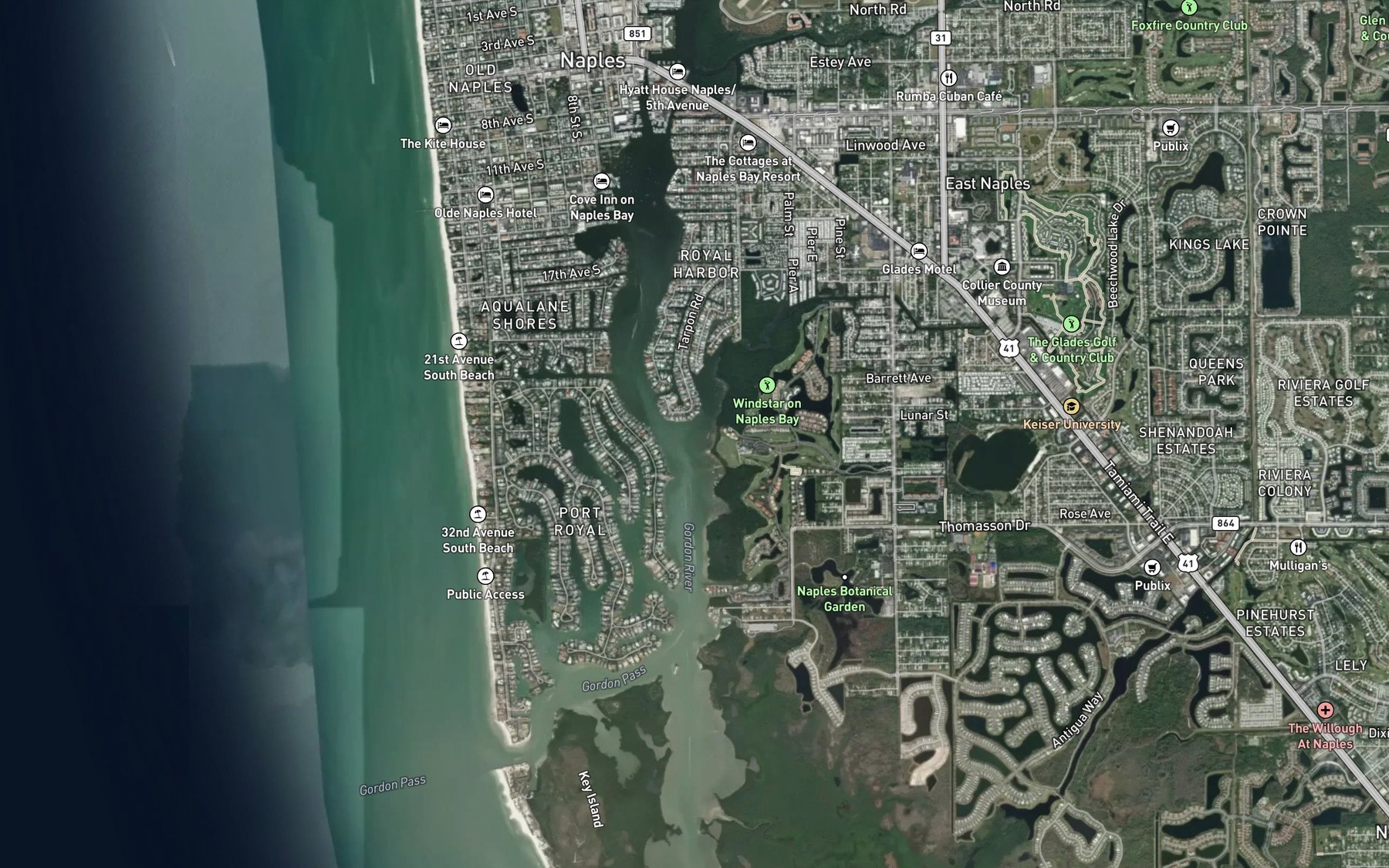 Satellite map of the Haldeman Creek