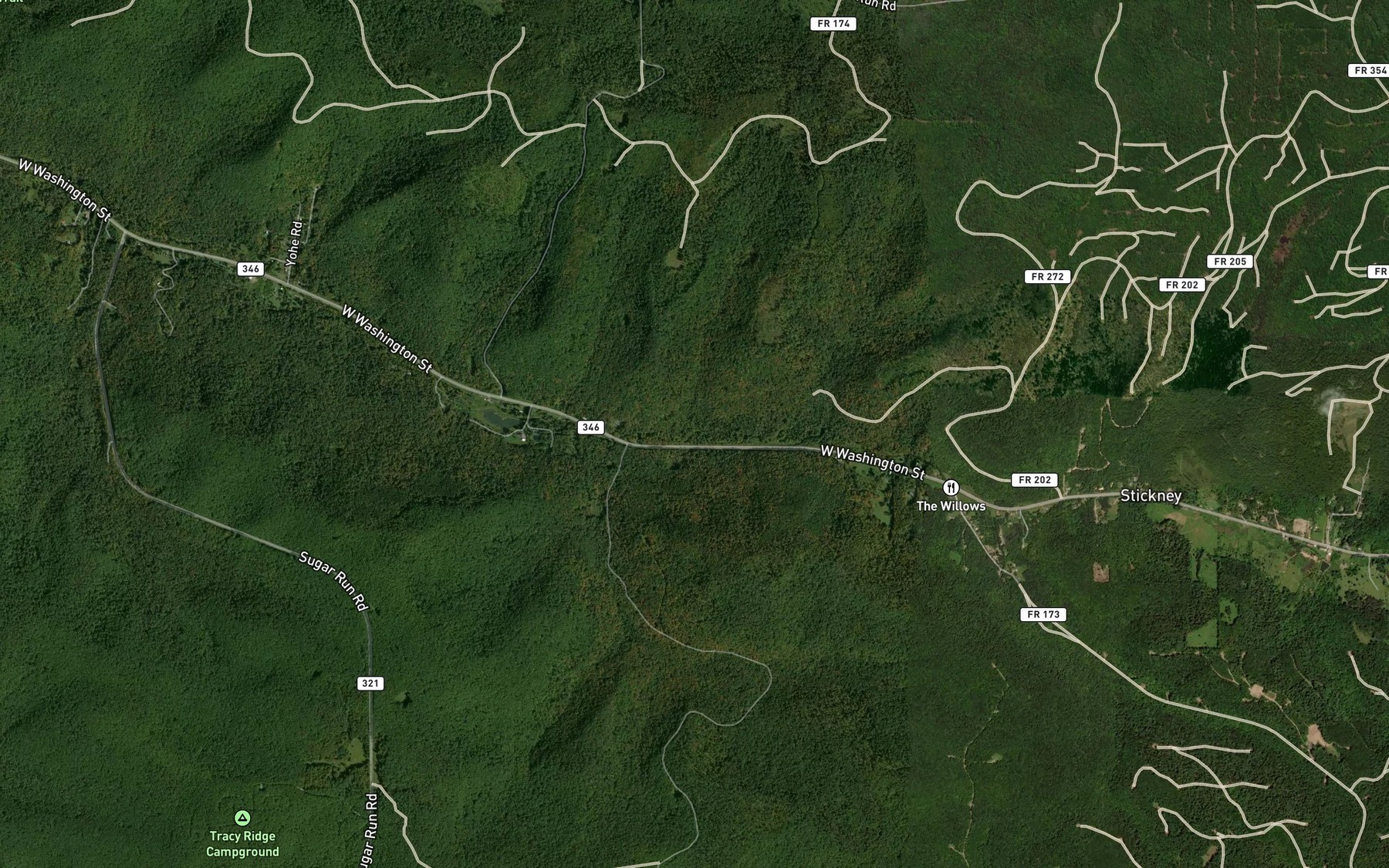 Satellite map of the Trail Run