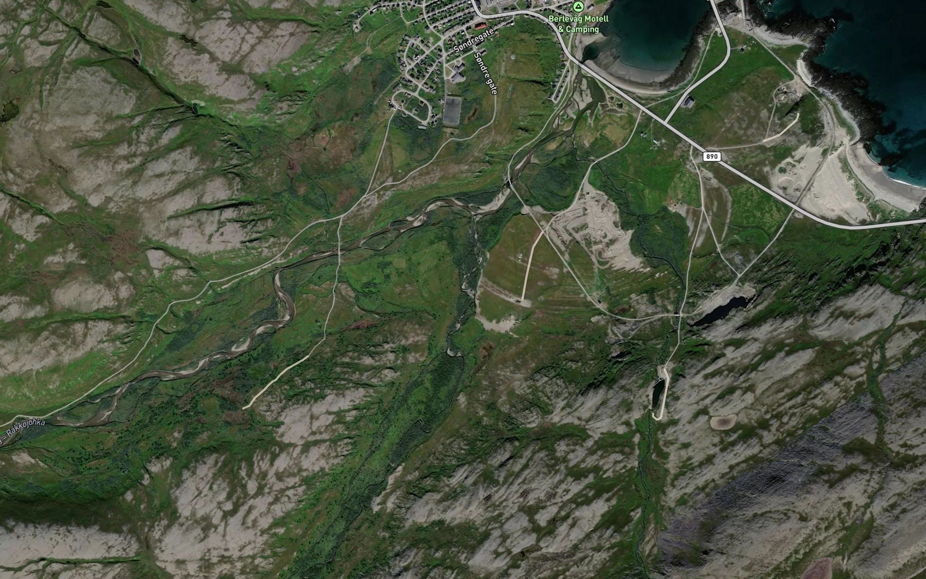 Satellite map of the Veddalselva