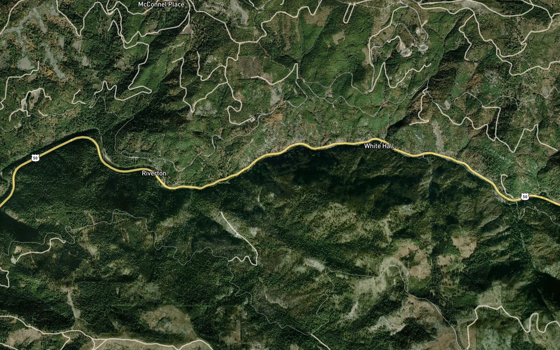 Satellite map of the El Dorado Ditch