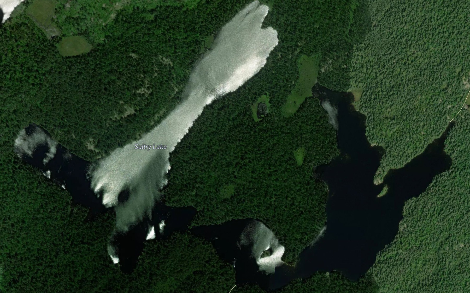 Satellite map of the Sultry Lake