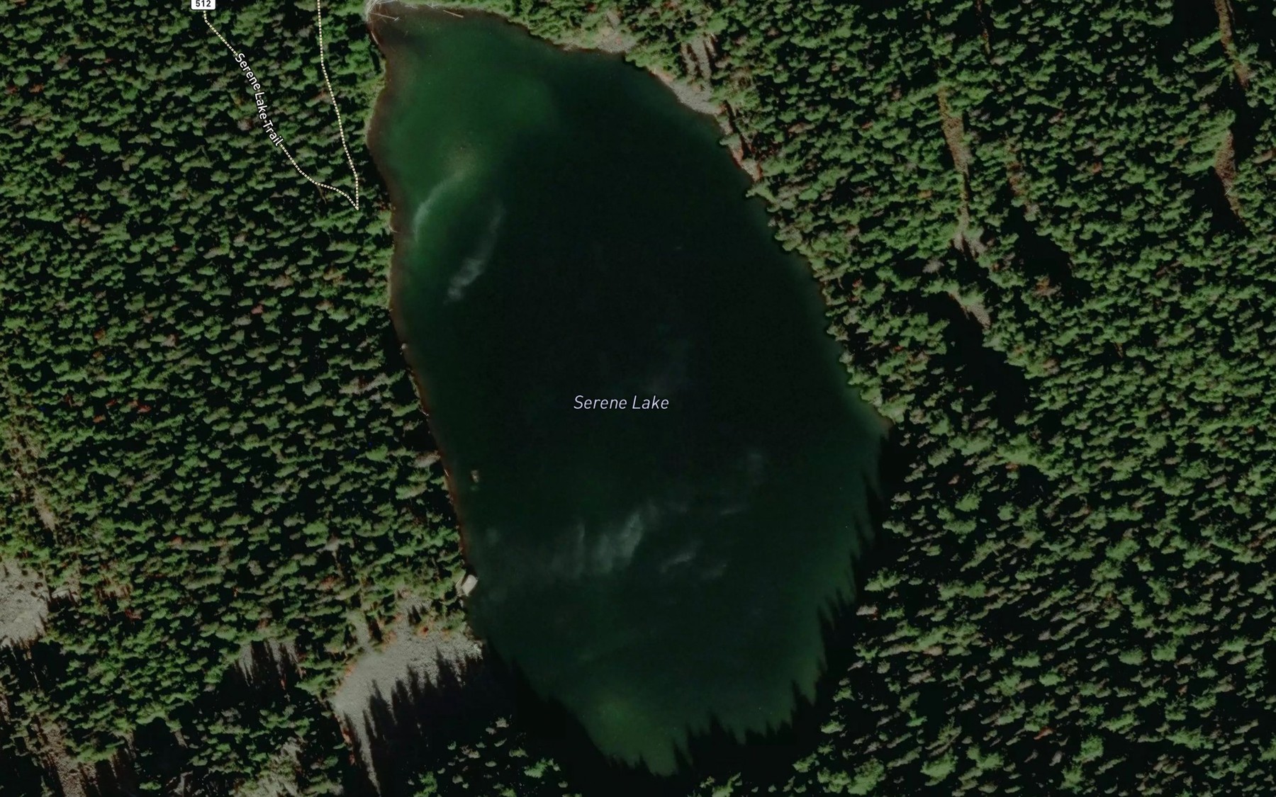 Satellite map of the Serene Lake